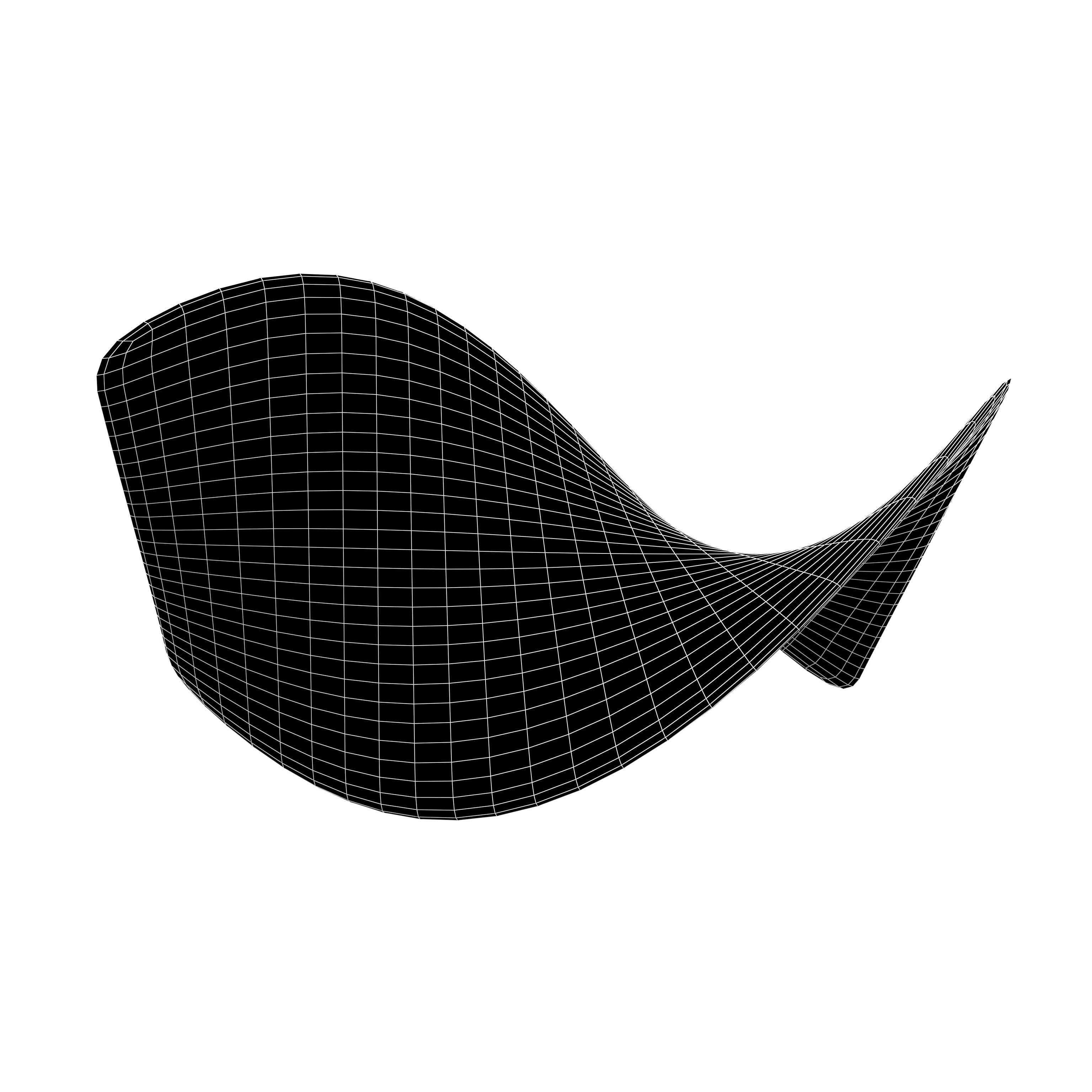 Curve Plane Shape v1 005 Low-poly 3D model_4