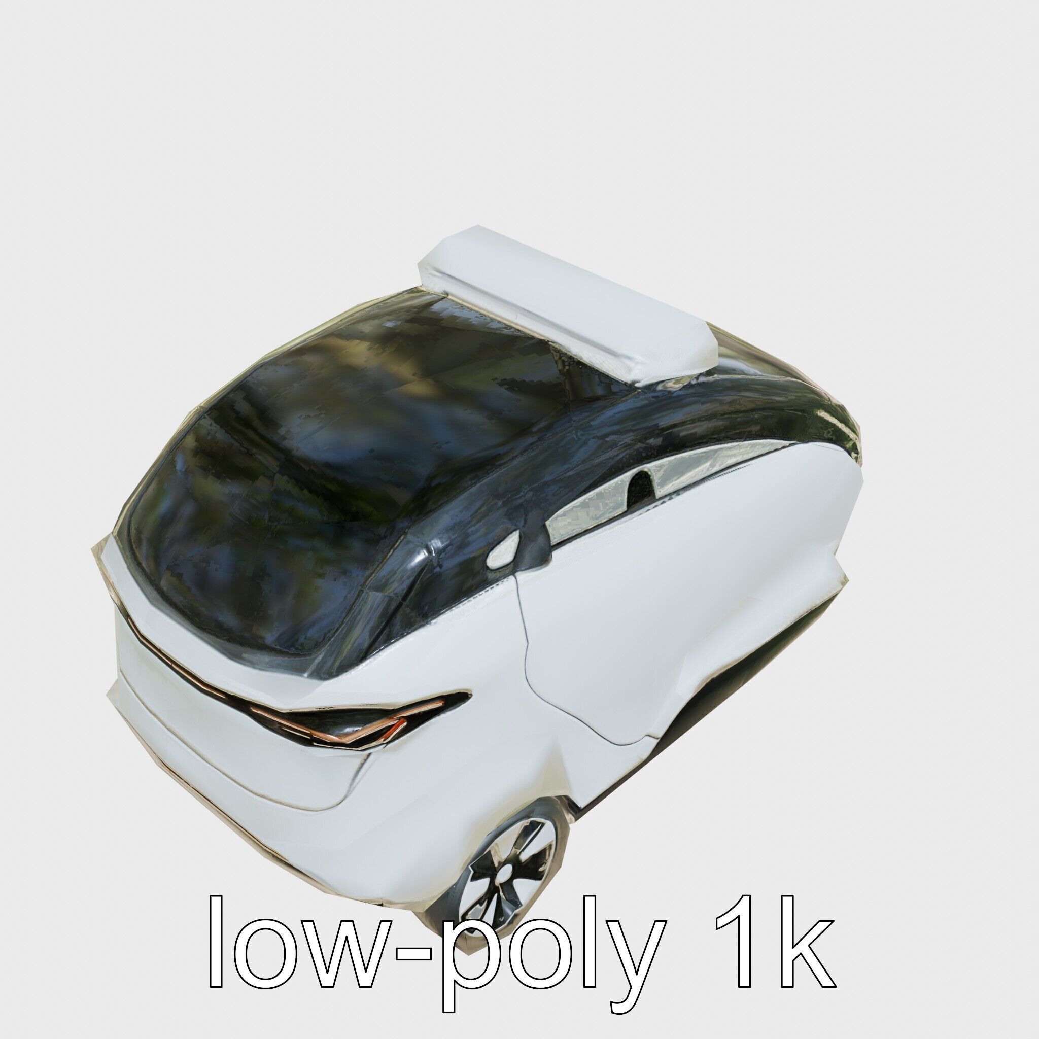Futuristic Flying Taxi Concept Vehicle Design Low-poly 3D model_10