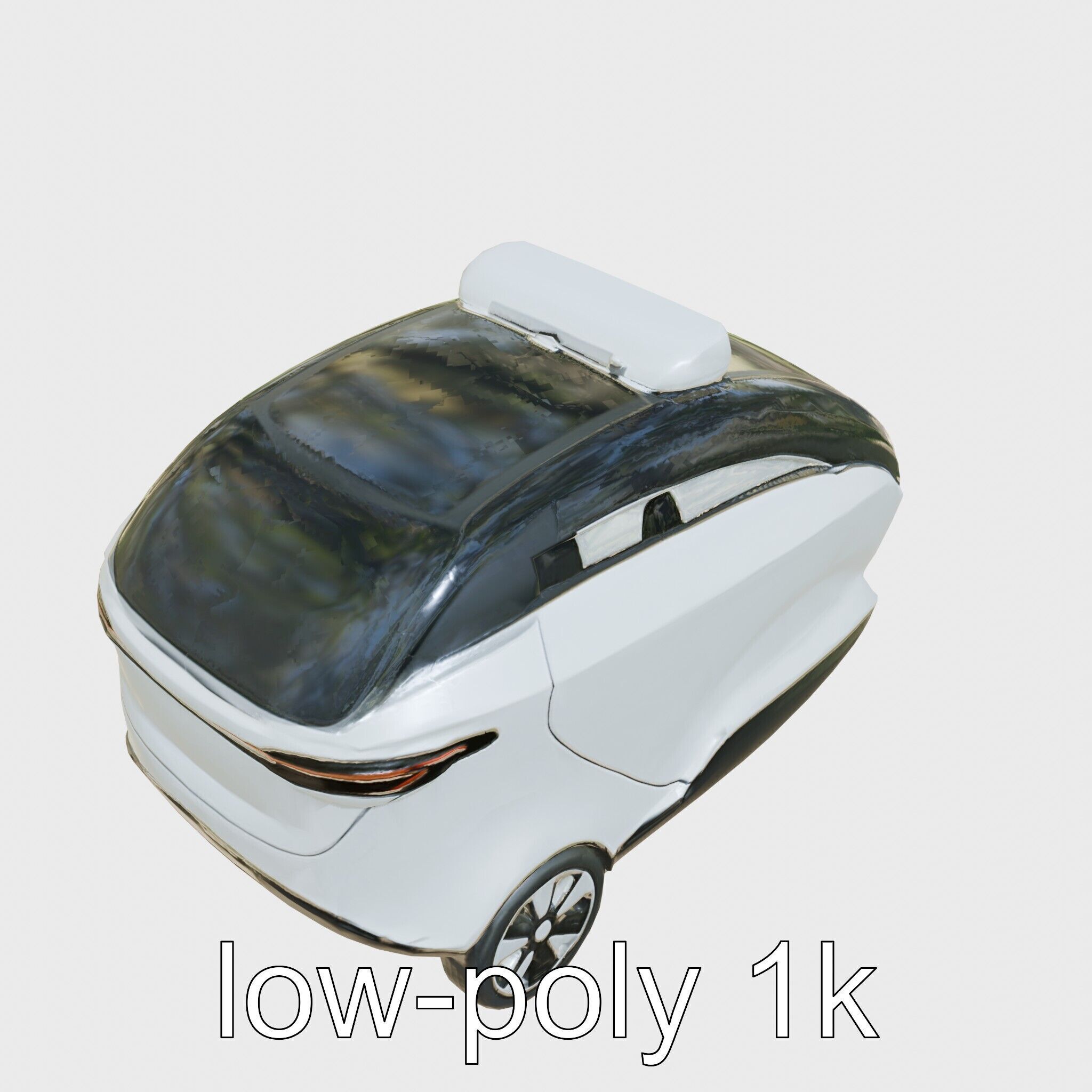 Futuristic Flying Taxi Concept Vehicle Design Low-poly 3D model_9