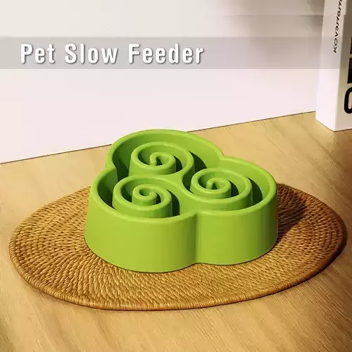 Triskelion Slow Feeder - 3D Dog or Cat Bowl - Safe Food  3D print model