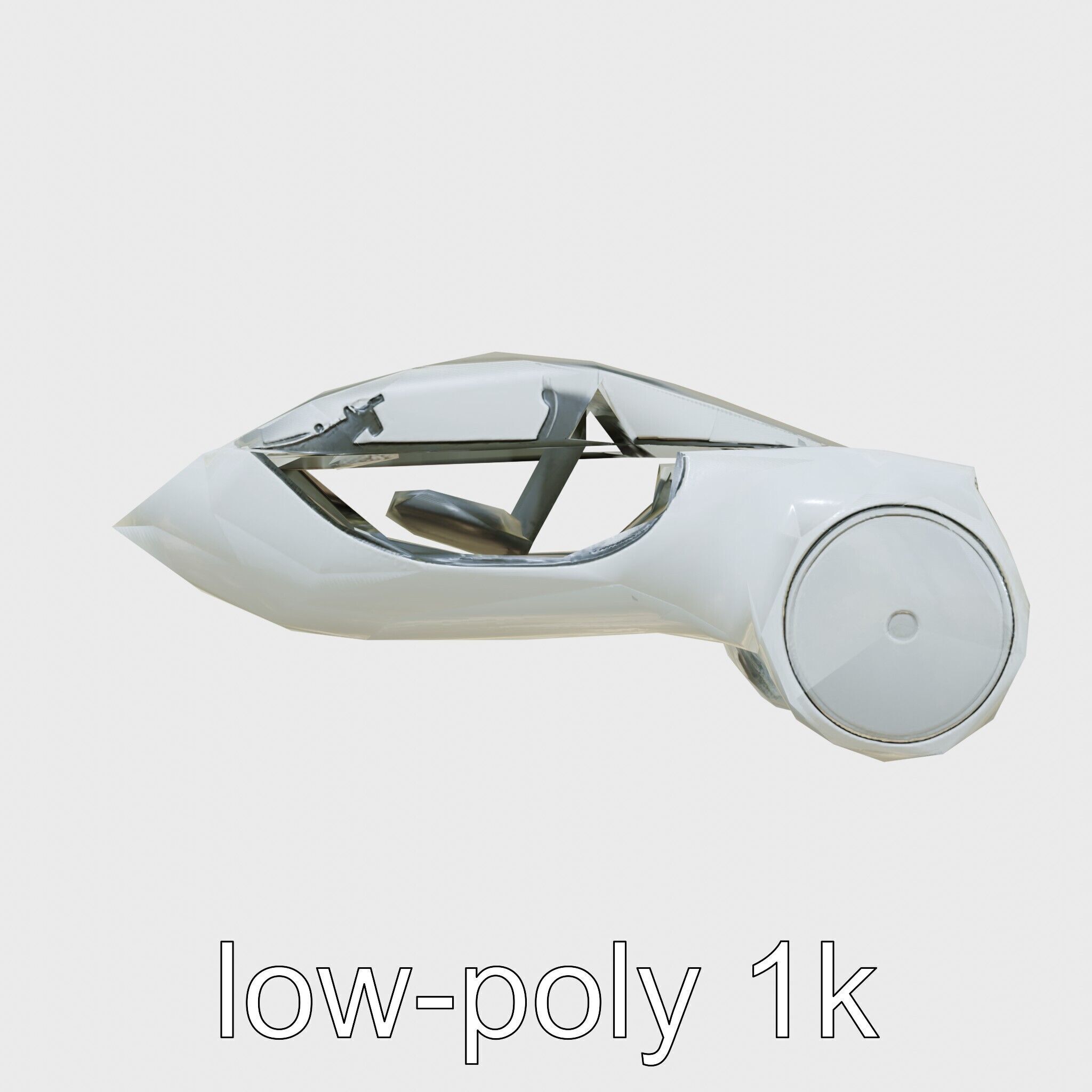Futuristic Flying Concept Taxi Design Low-poly 3D model_4
