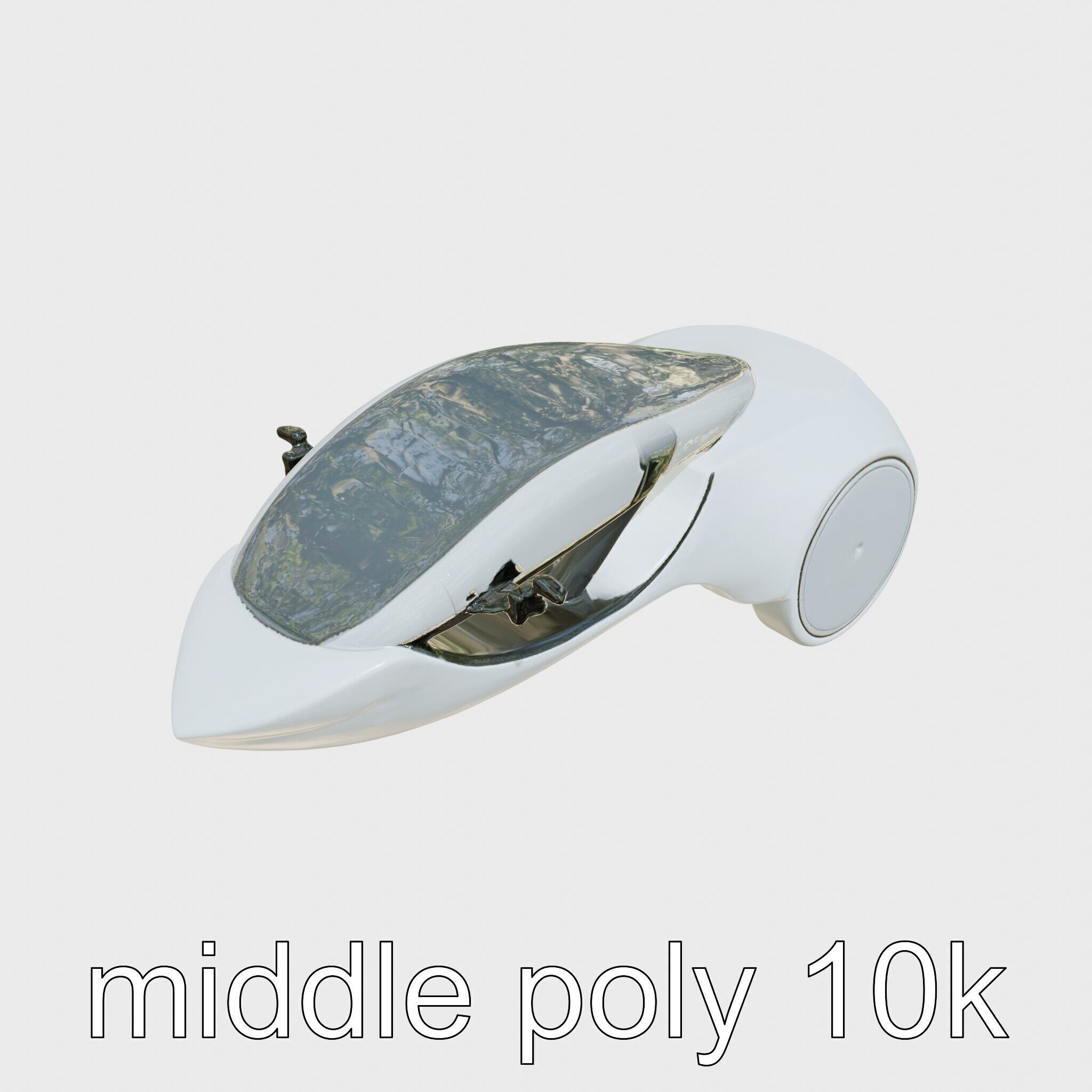 Futuristic Flying Concept Taxi Design Low-poly 3D model_8