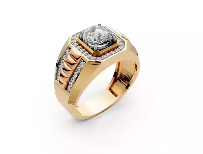 Bedazzled Mens Lab Diamond Ring