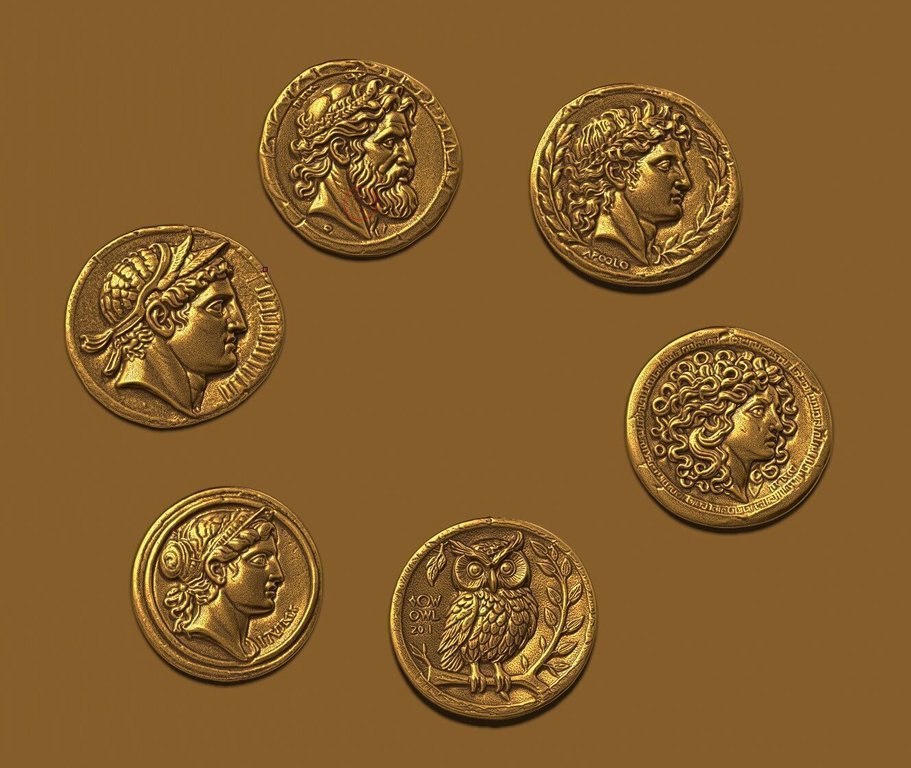 Ancient Greek Coin Collection  3D print model_8