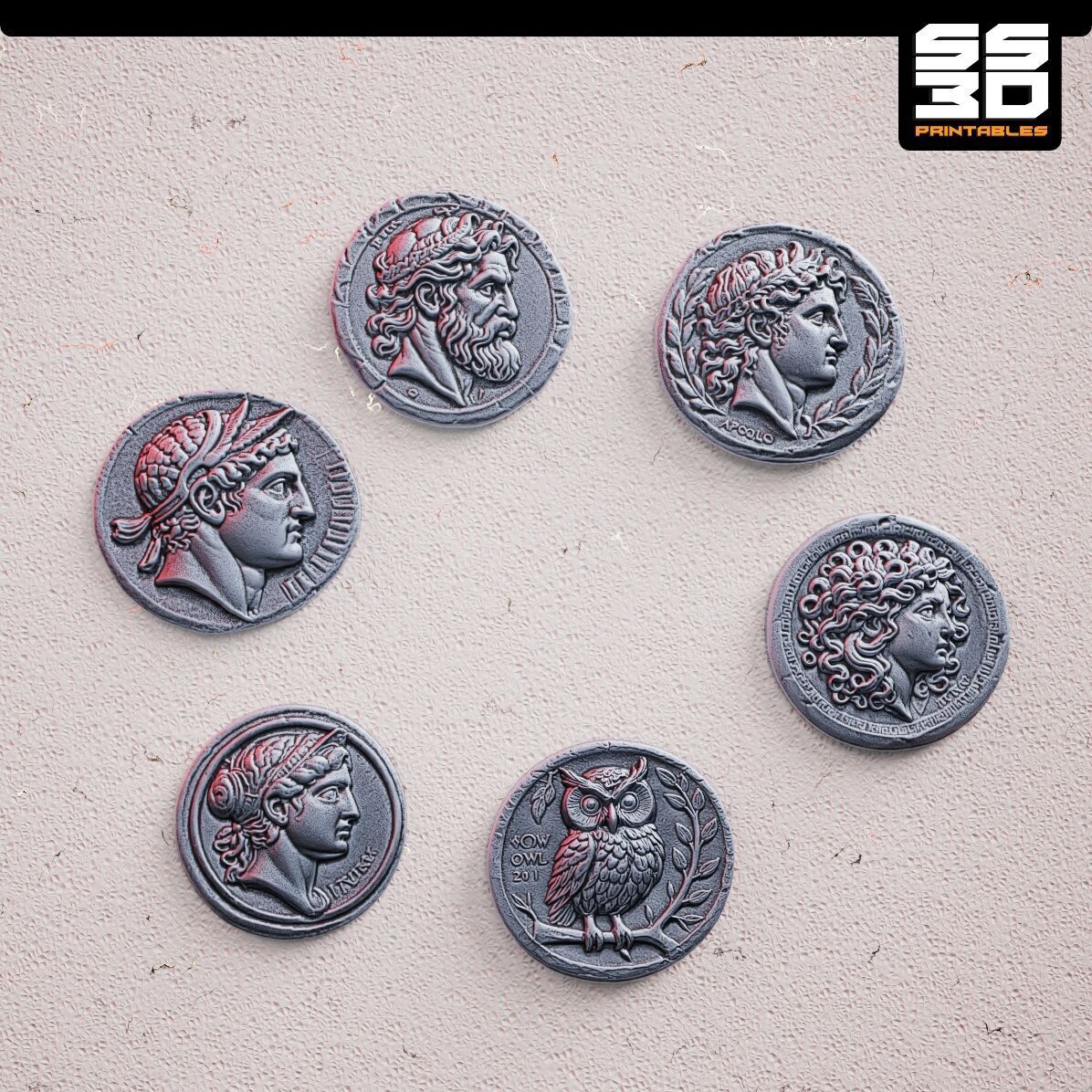 Ancient Greek Coin Collection  3D print model_7