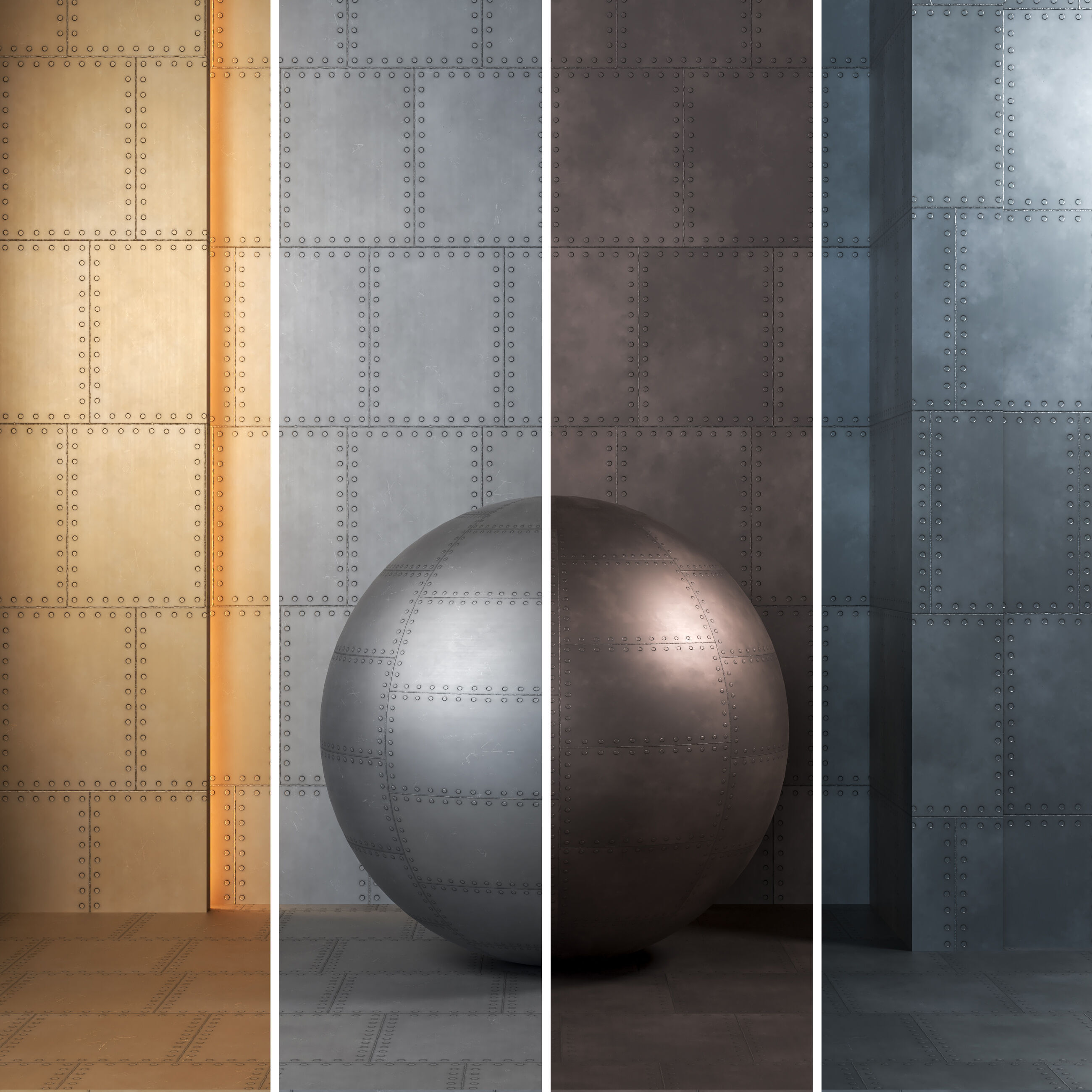 4K Steel Metal Plate Textures  - 12 in 1 - Seamless PBR Texture_3
