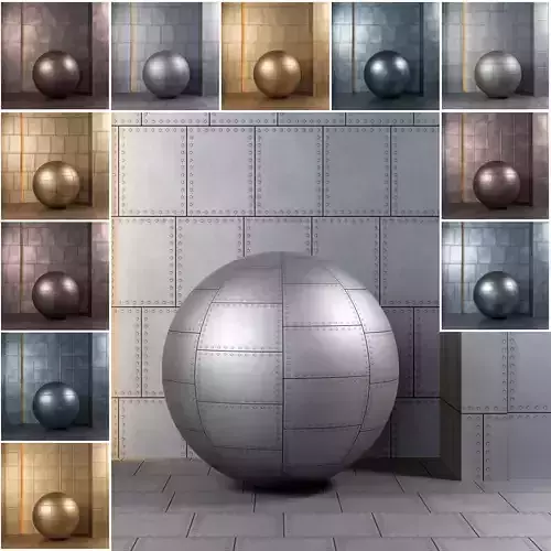 4K Steel Metal Plate Textures  - 12 in 1 - Seamless PBR