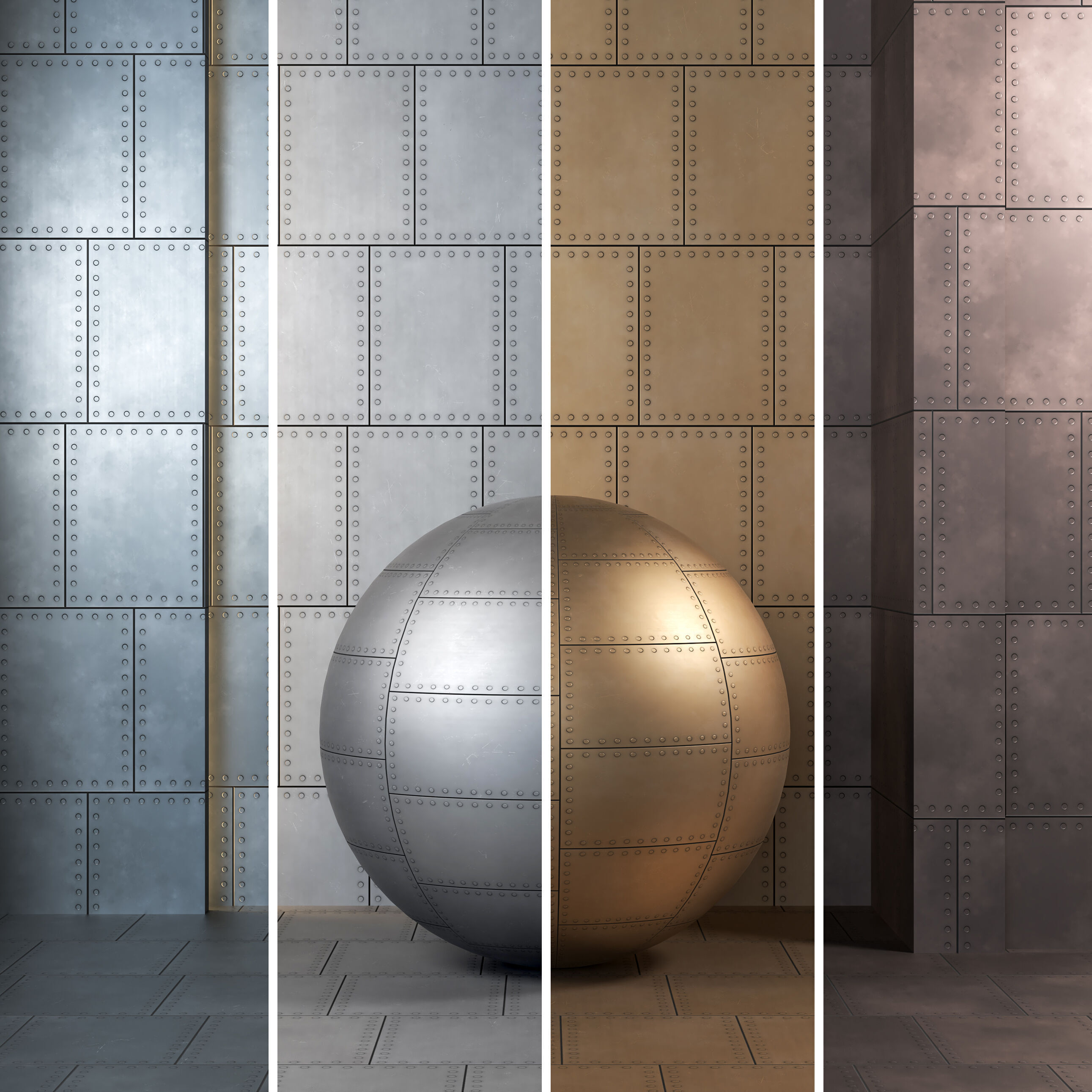 4K Steel Metal Plate Textures  - 12 in 1 - Seamless PBR Texture_1