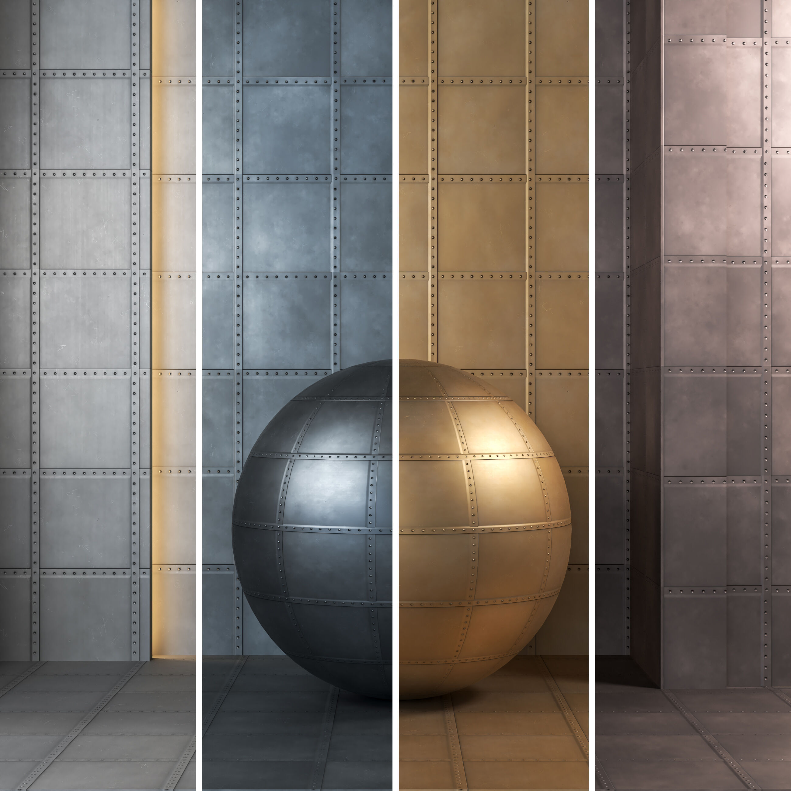4K Steel Metal Plate Textures  - 12 in 1 - Seamless PBR Texture_2
