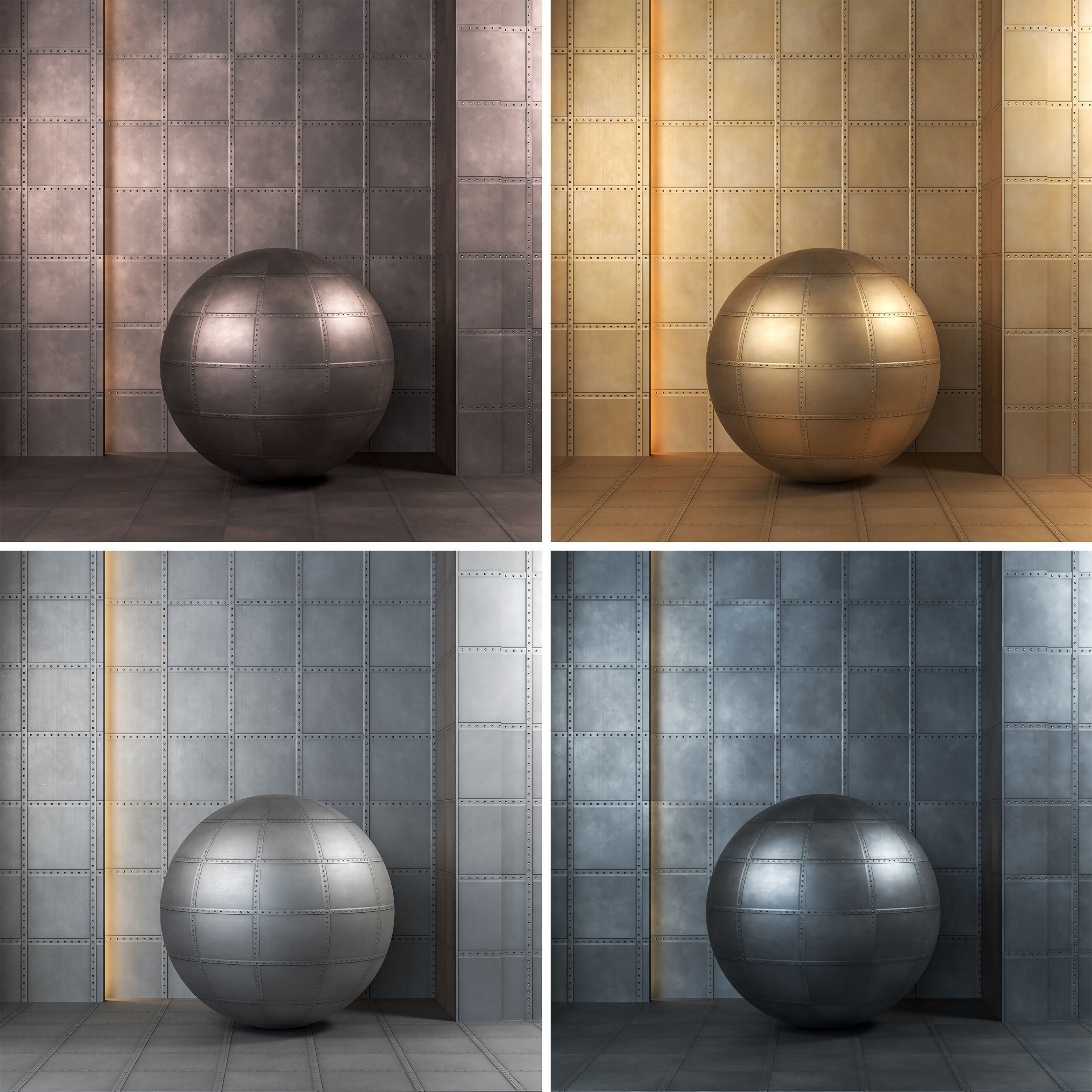 4K Steel Metal Plate Textures  - 12 in 1 - Seamless PBR Texture_5