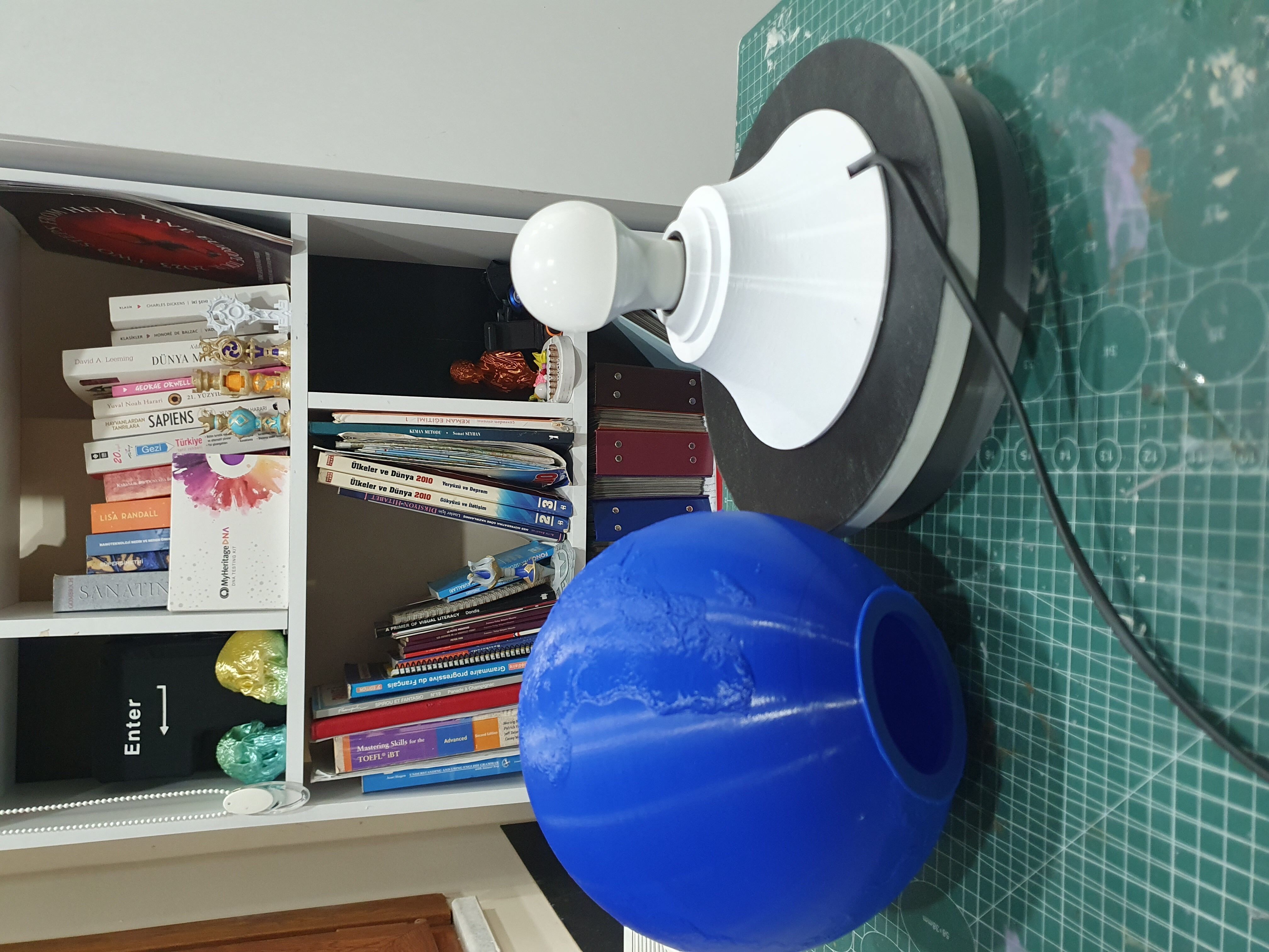 Planet Lamp -- Earth -- 3D Print Ready Night Light 3D print model_2