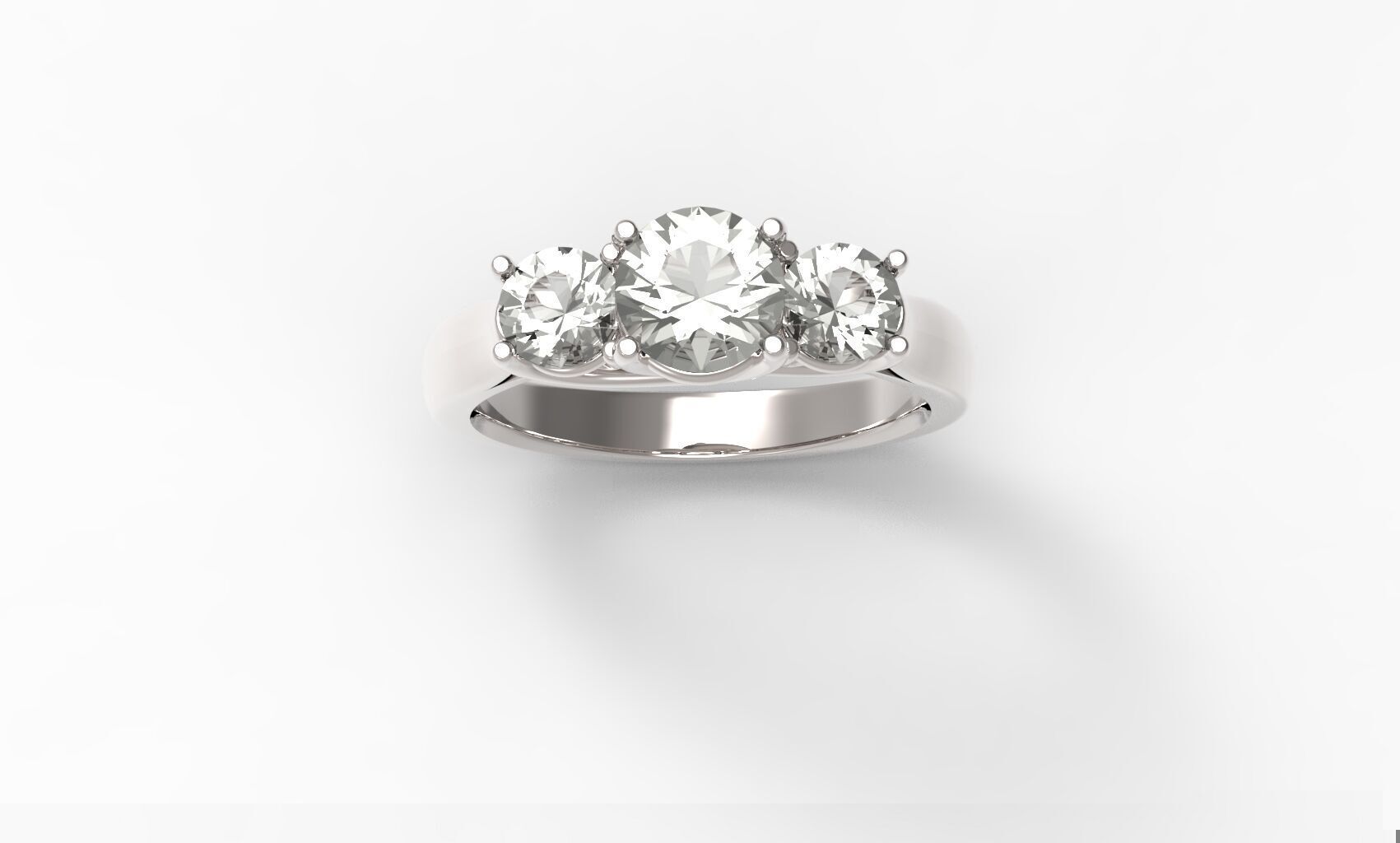 Three-Stone Ring 3D print model_4