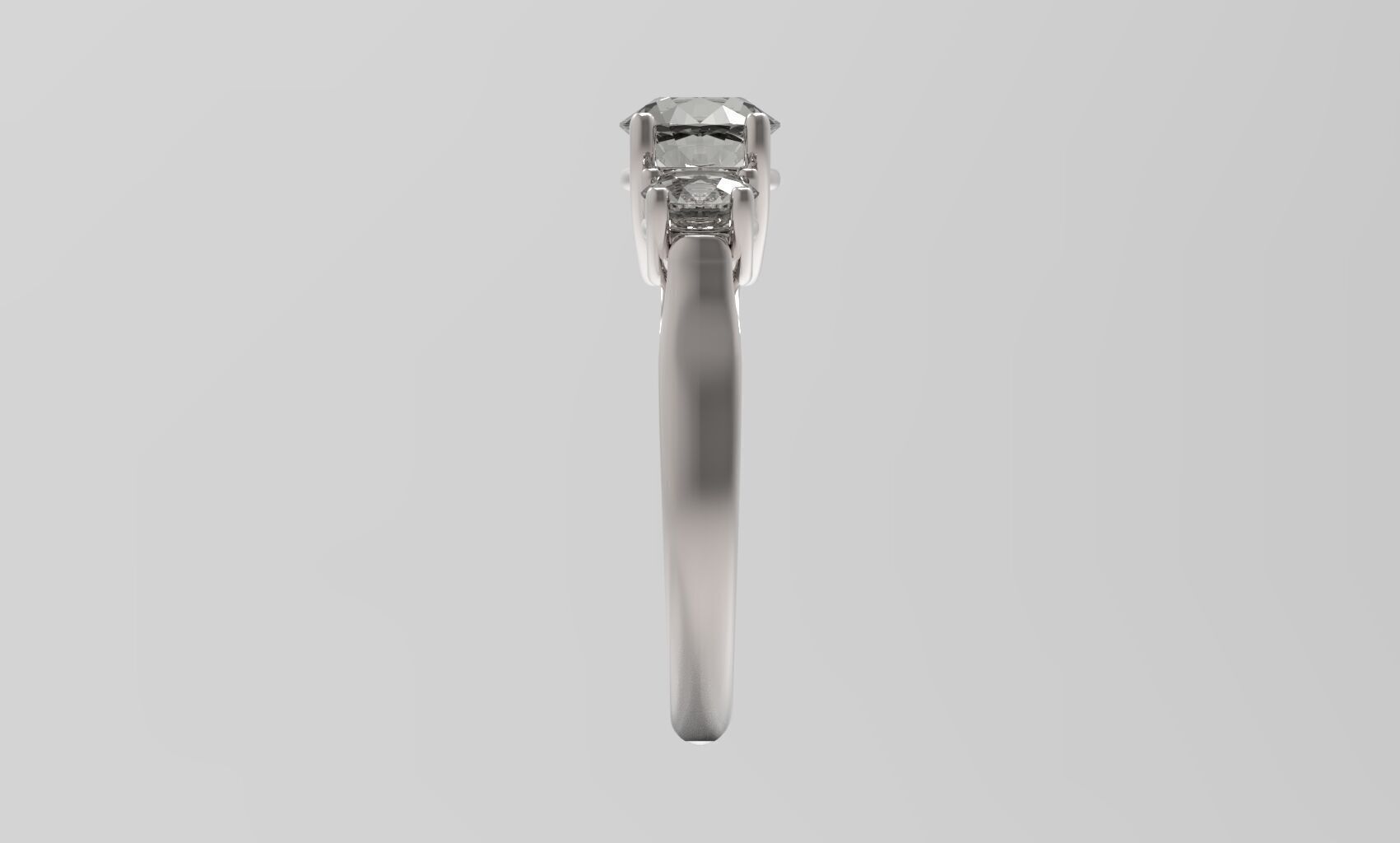 Three-Stone Ring 3D print model_3