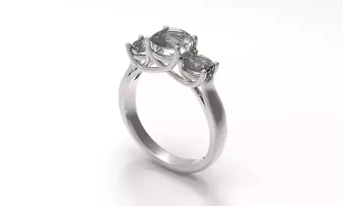 Three-Stone Ring 3D print model
