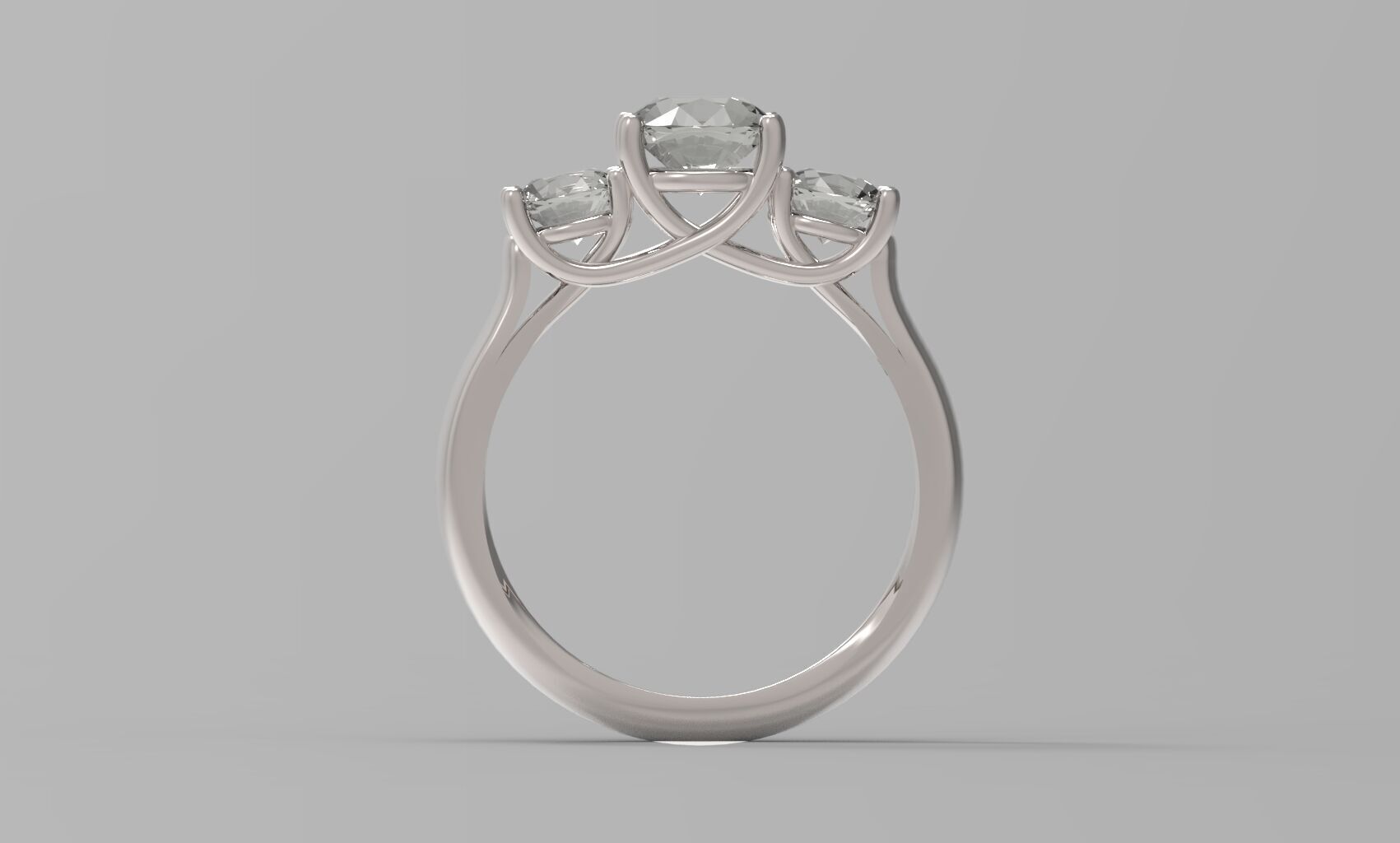 Three-Stone Ring 3D print model_2