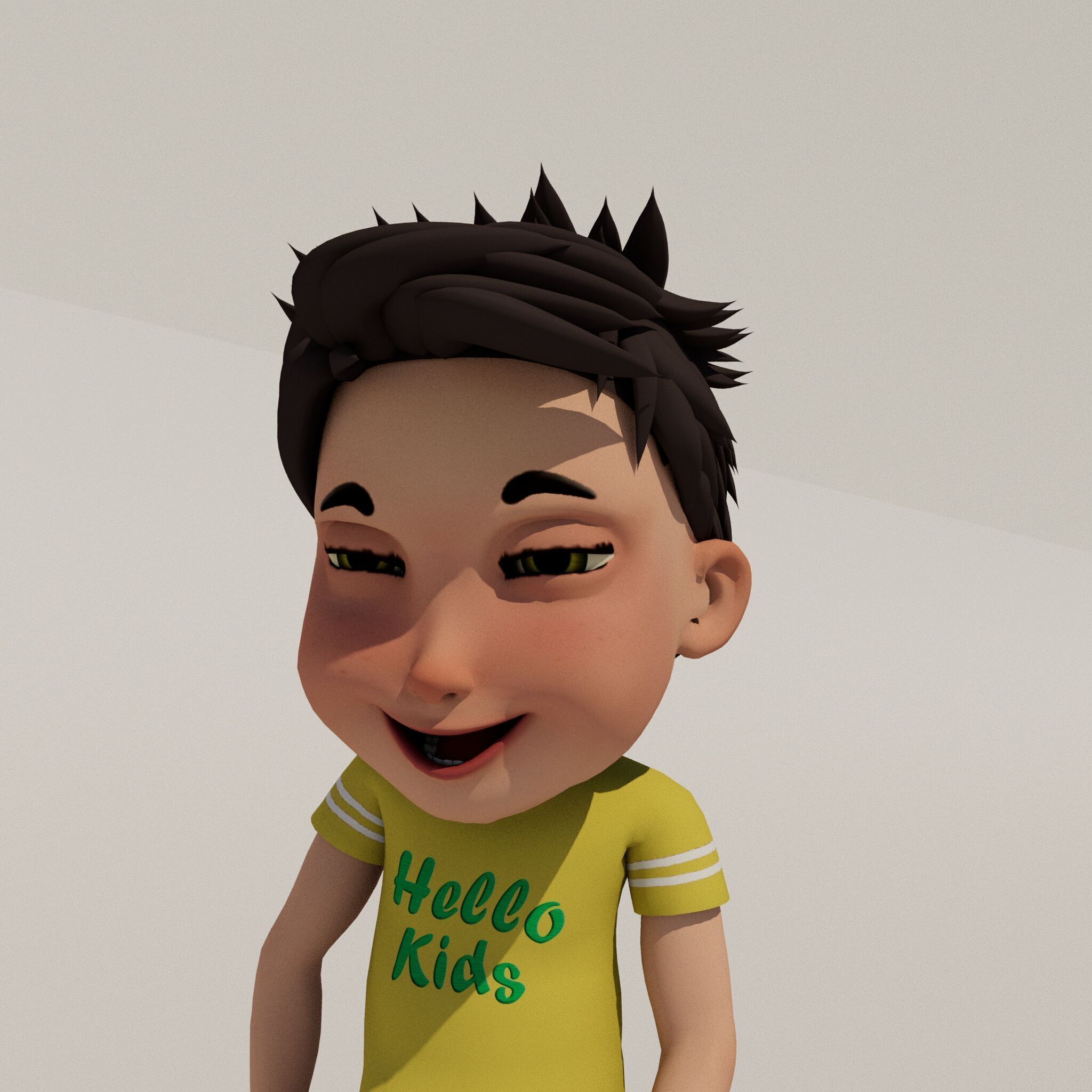 mido boy full rigged character Low-poly 3D model_11