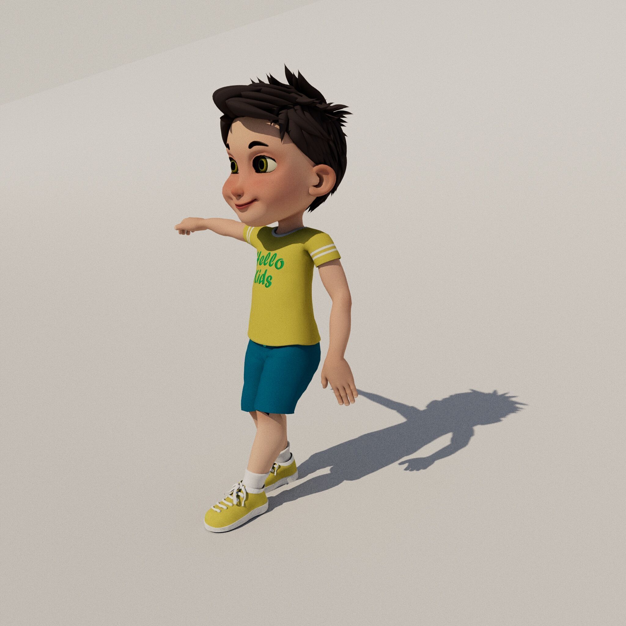 mido boy full rigged character Low-poly 3D model_15