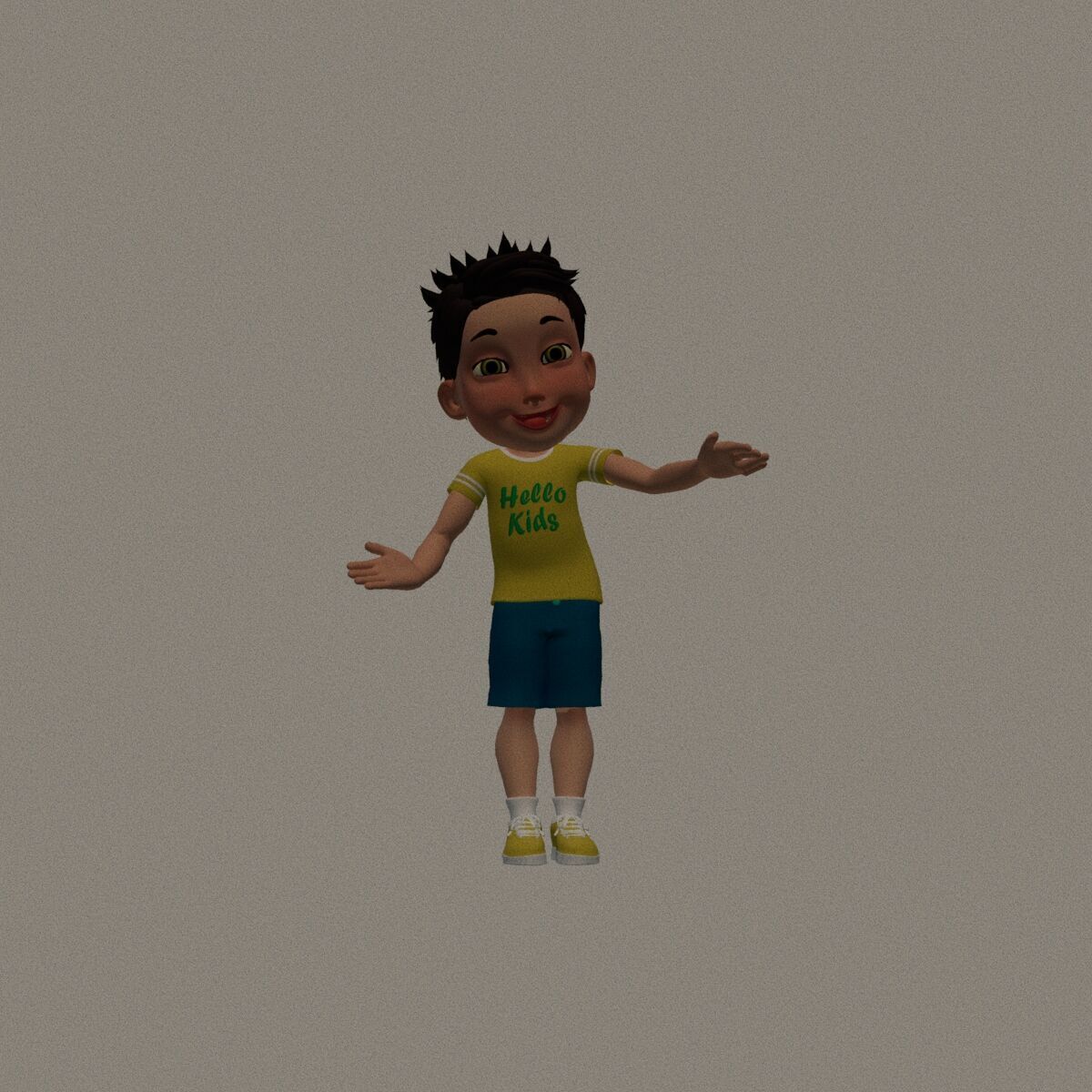 mido boy full rigged character Low-poly 3D model_8