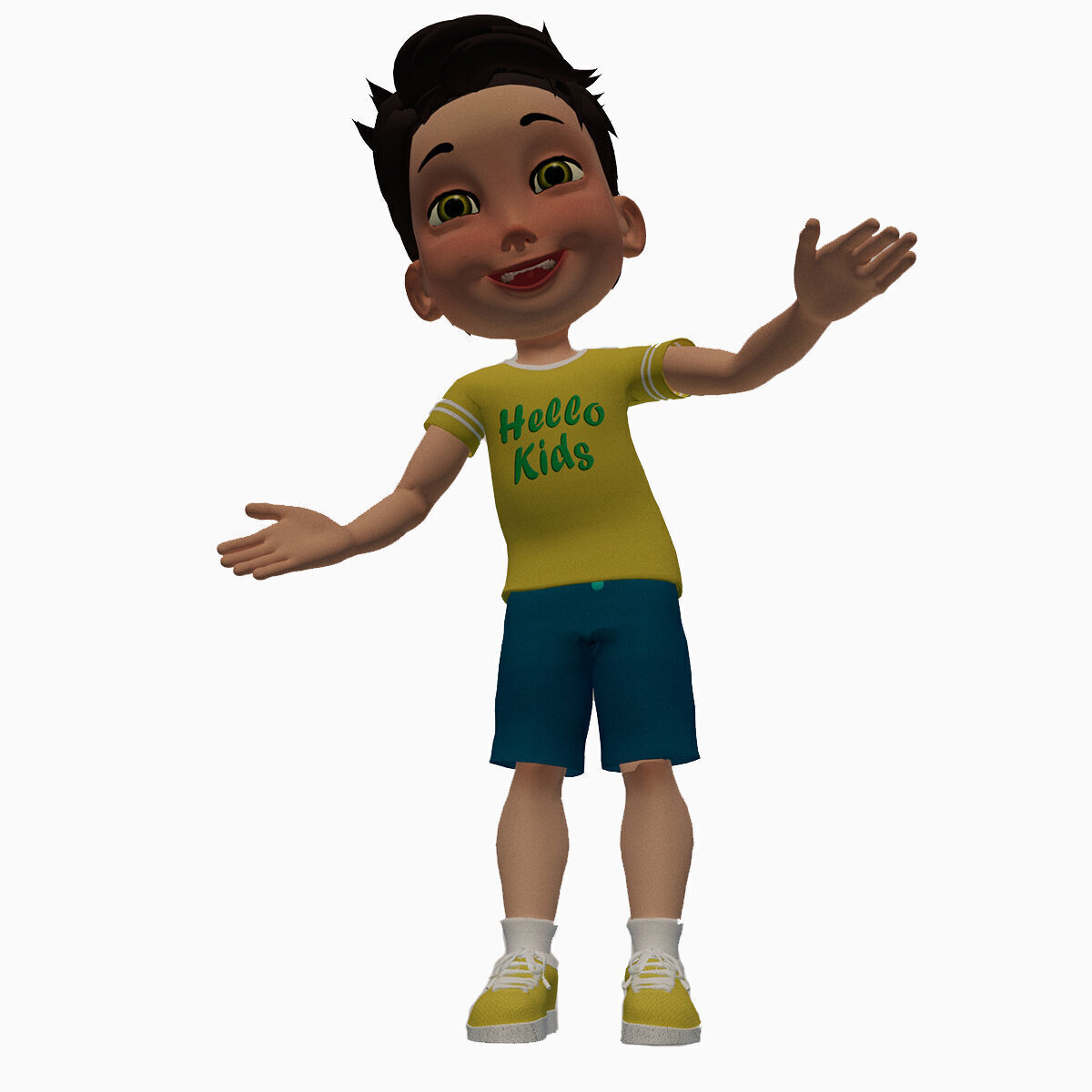 mido boy full rigged character Low-poly 3D model_10