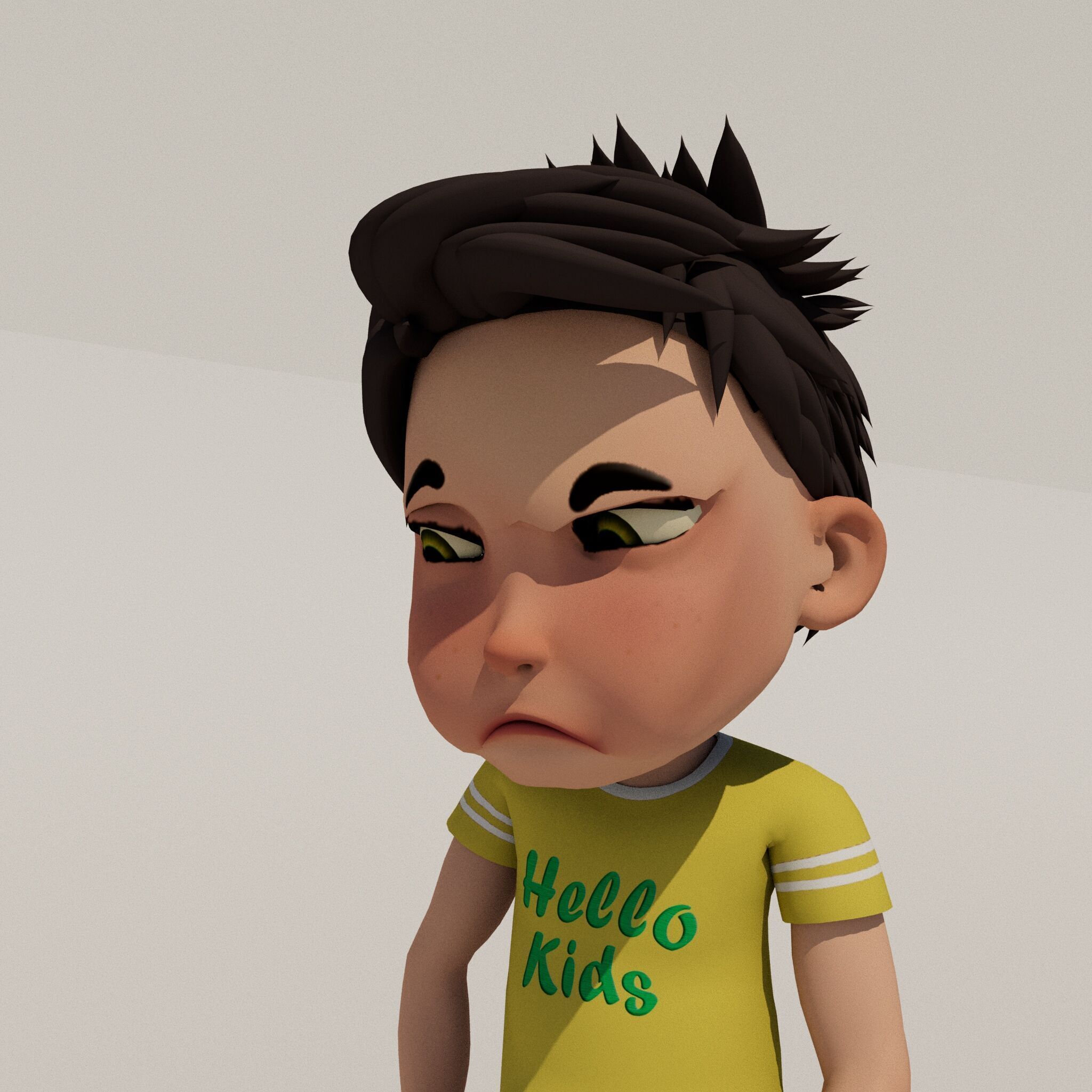 mido boy full rigged character Low-poly 3D model_9