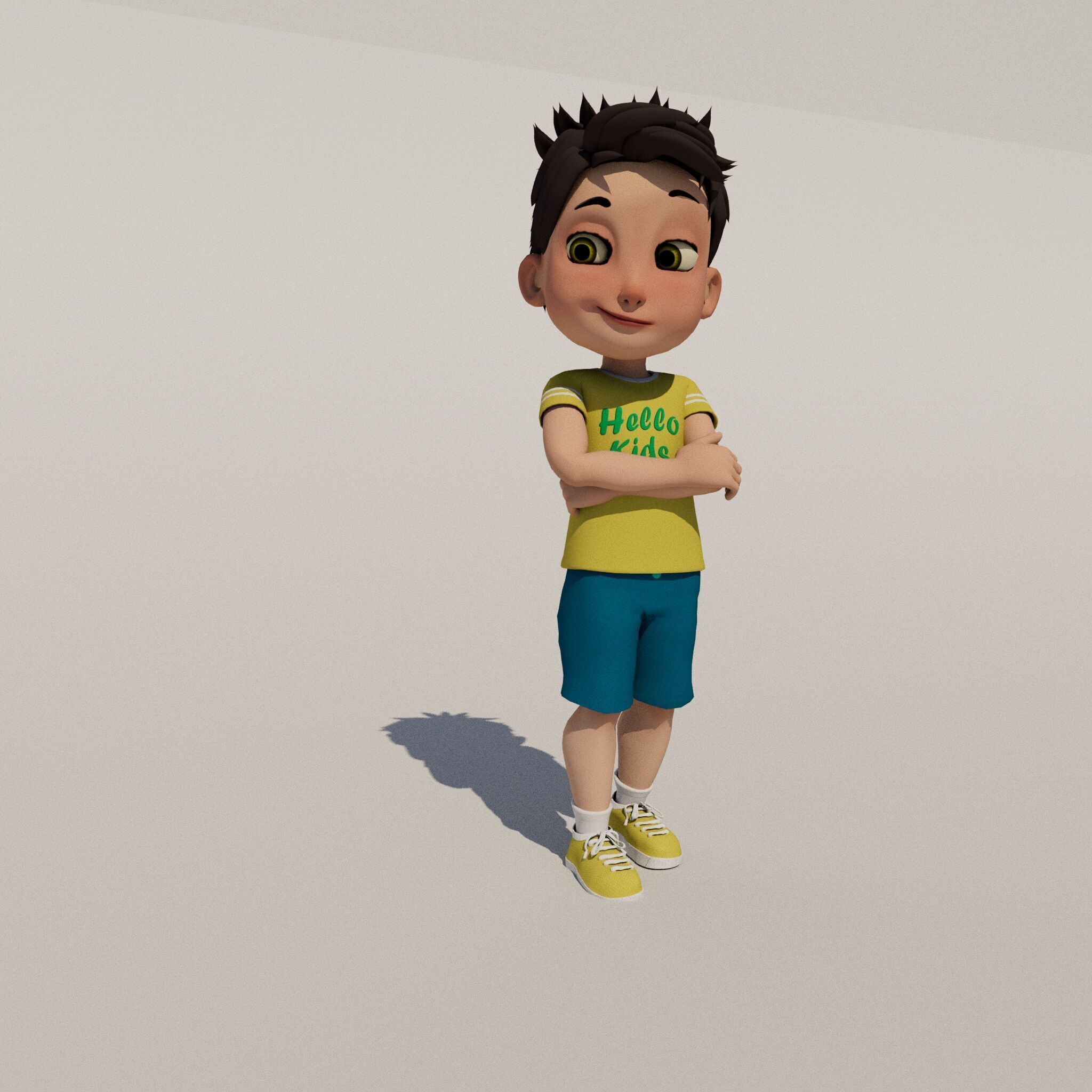 mido boy full rigged character Low-poly 3D model_13