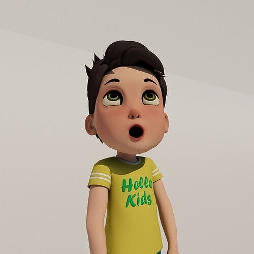 mido boy full rigged character Low-poly 3D model
