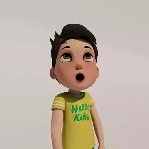 mido boy full rigged character Low-poly 3D model