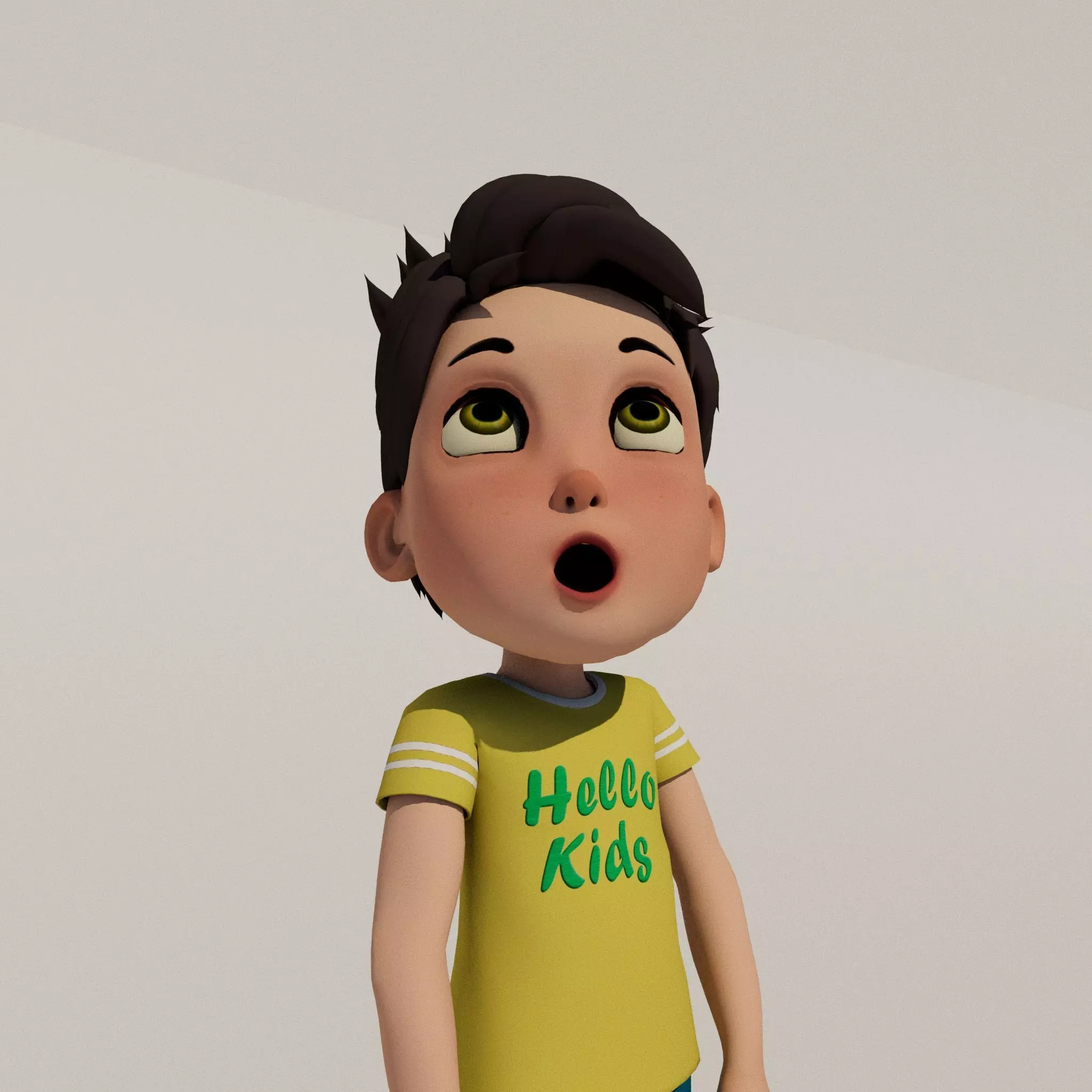 mido boy full rigged character Low-poly 3D model_0