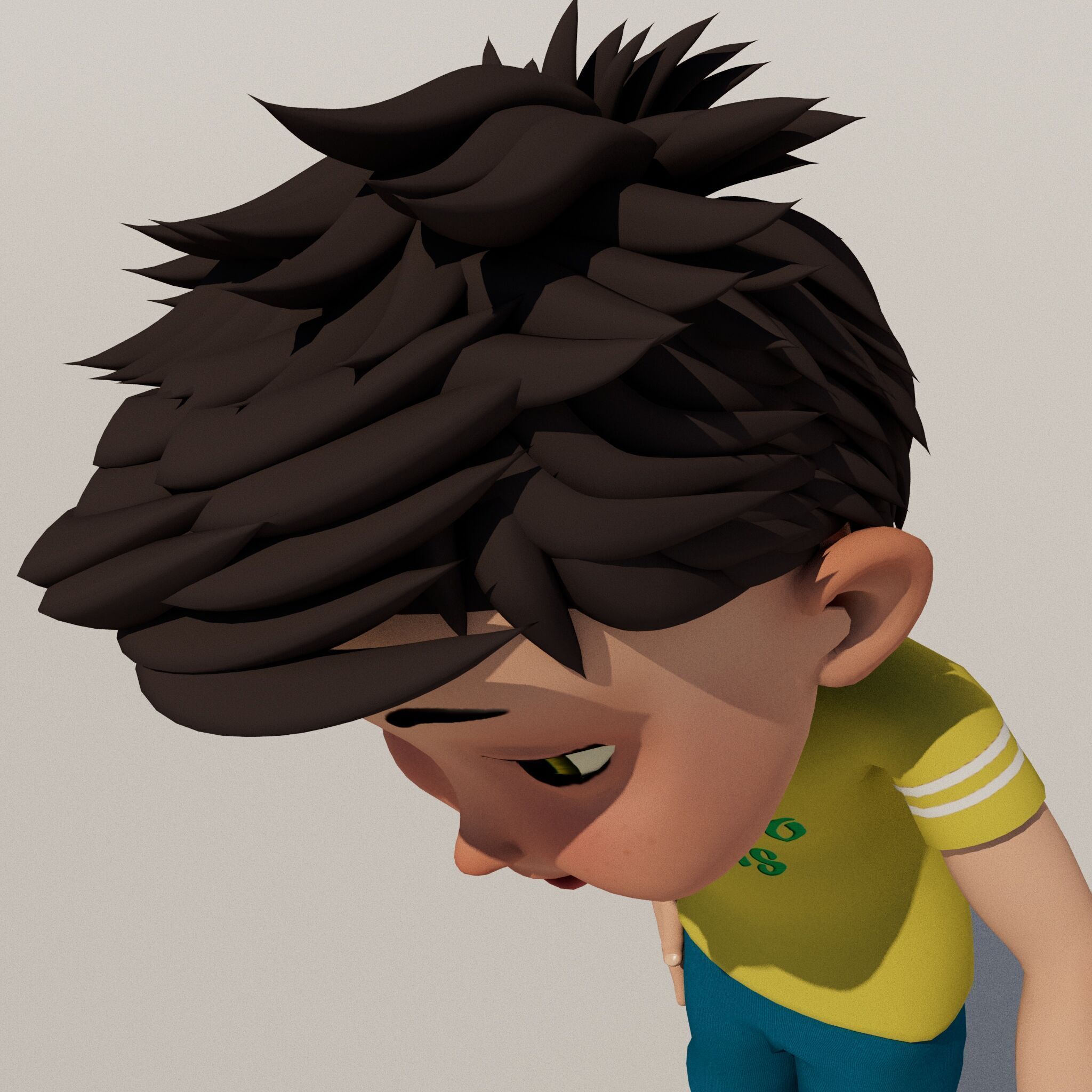 mido boy full rigged character Low-poly 3D model_12
