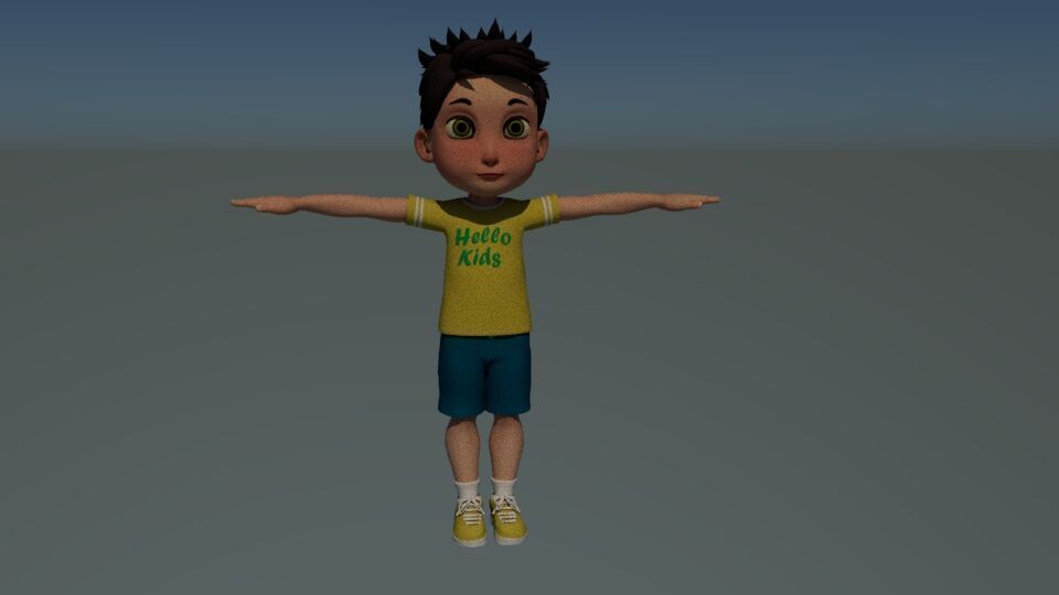 mido boy full rigged character Low-poly 3D model_5