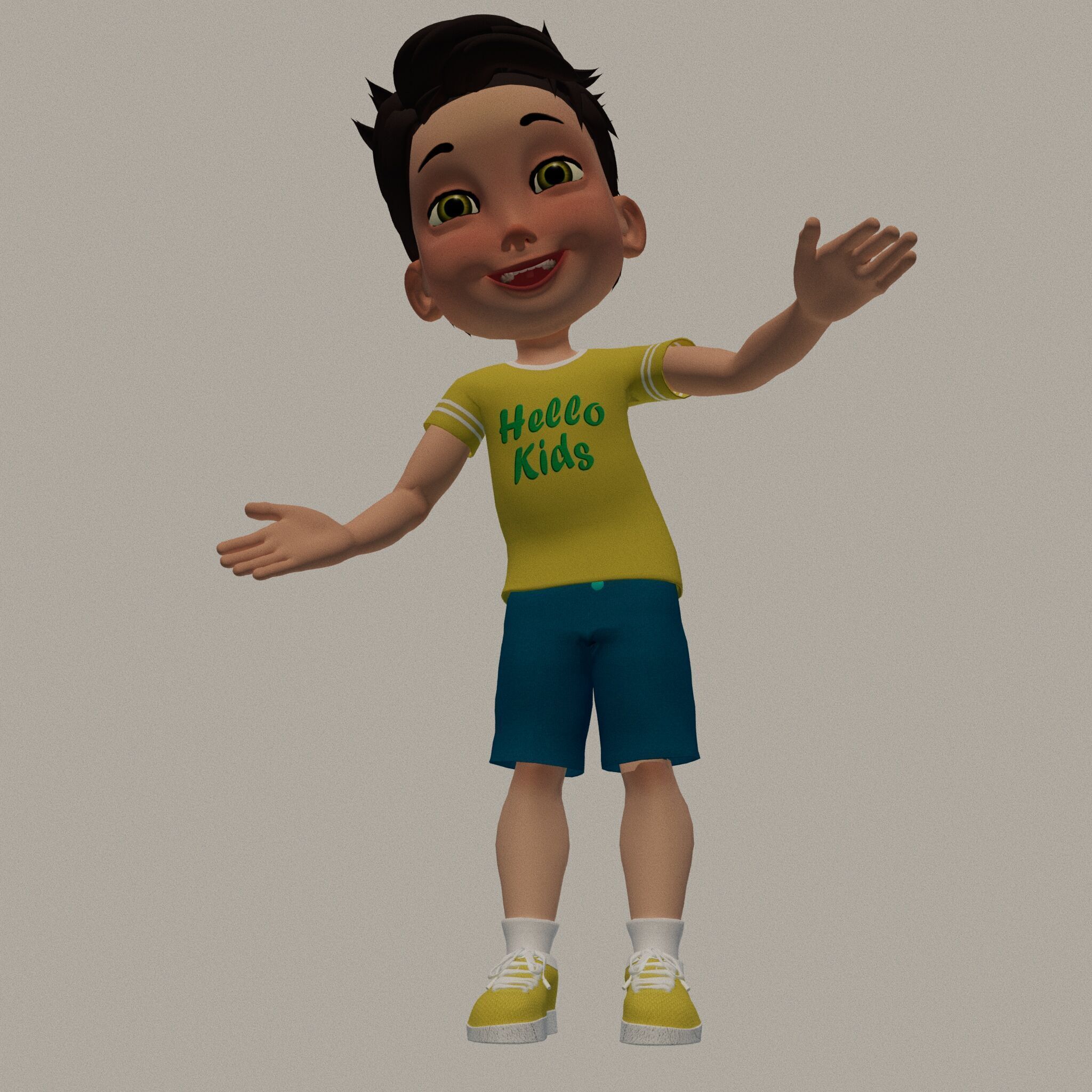 mido boy full rigged character Low-poly 3D model_14