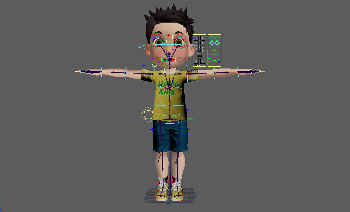 mido boy full rigged character Low-poly 3D model_3