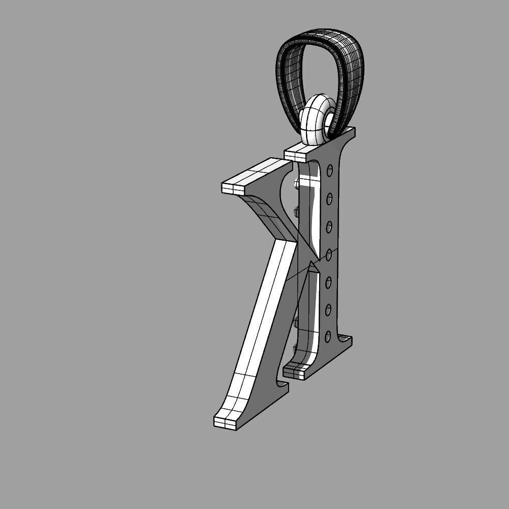 Alphabet Latin with gems K 3D print model_40