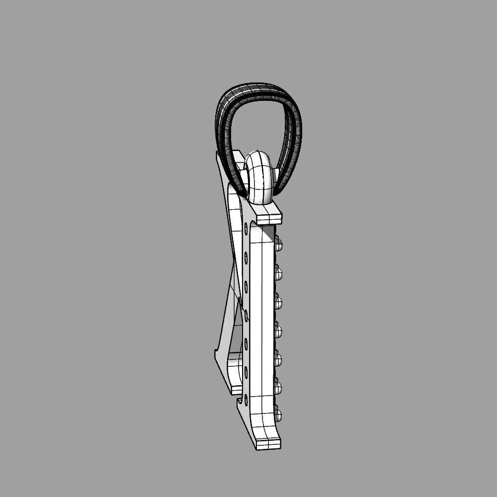 Alphabet Latin with gems K 3D print model_48