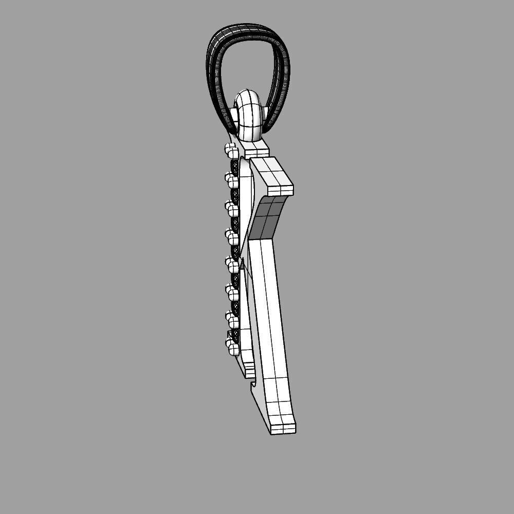 Alphabet Latin with gems K 3D print model_38