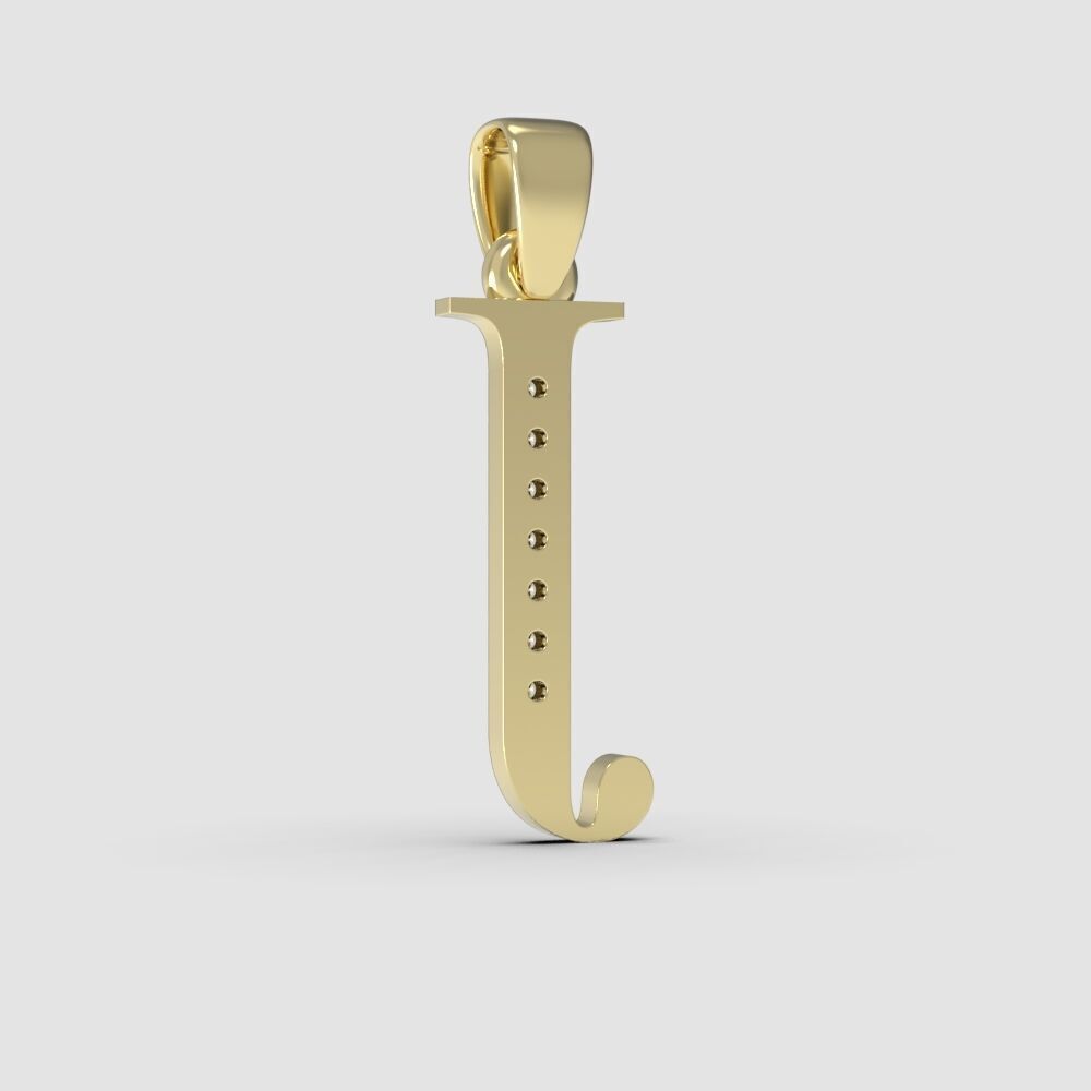 Alphabet Latin with gems J 3D print model_18