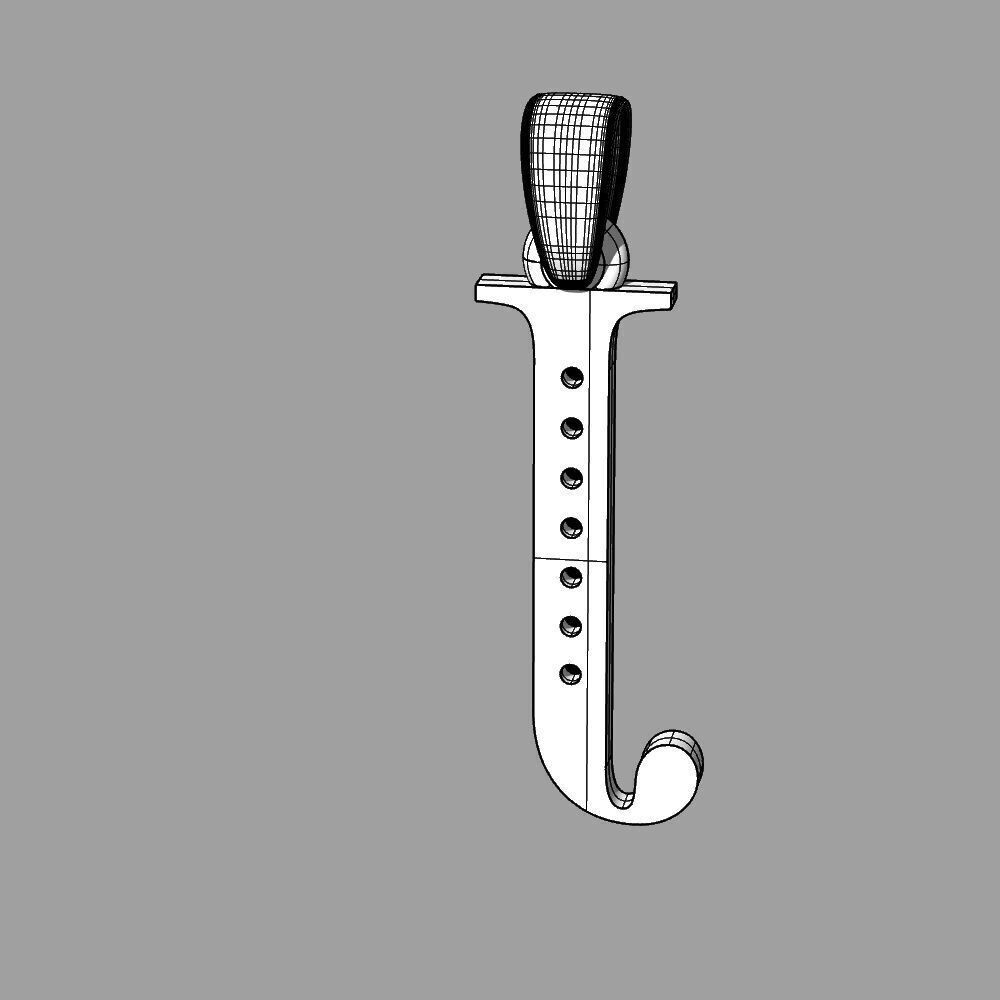 Alphabet Latin with gems J 3D print model_43