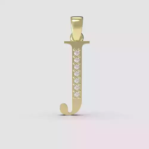 Alphabet Latin with gems J 3D print model
