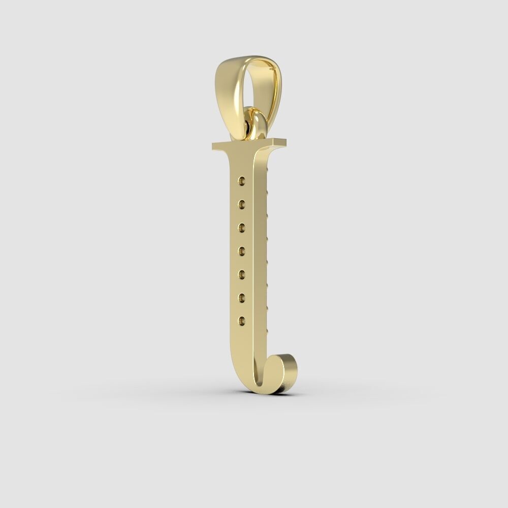 Alphabet Latin with gems J 3D print model_19