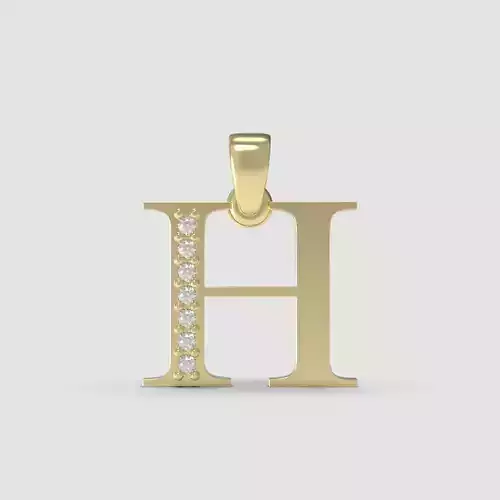 Alphabet Latin with gems H