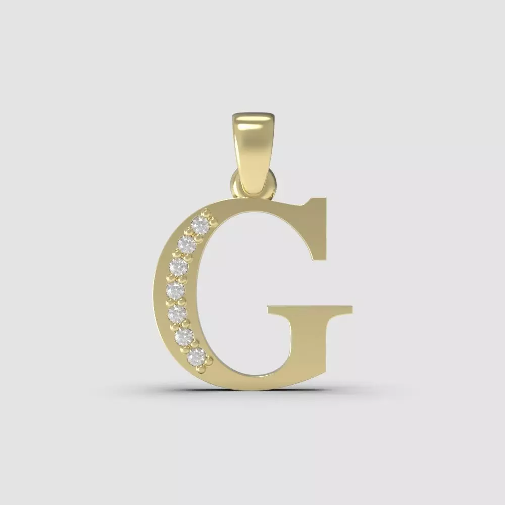Alphabet Latin with gems G 3D print model_0