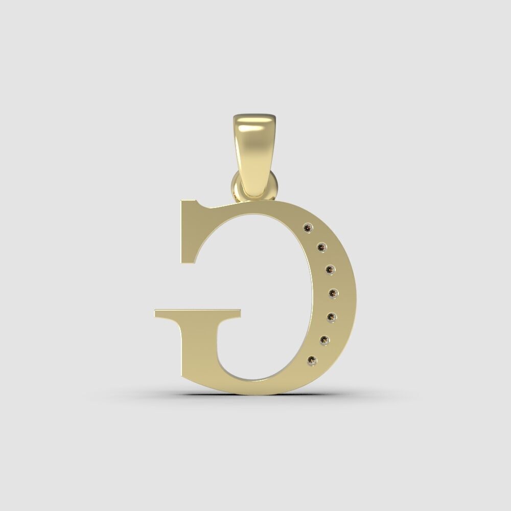 Alphabet Latin with gems G 3D print model_1