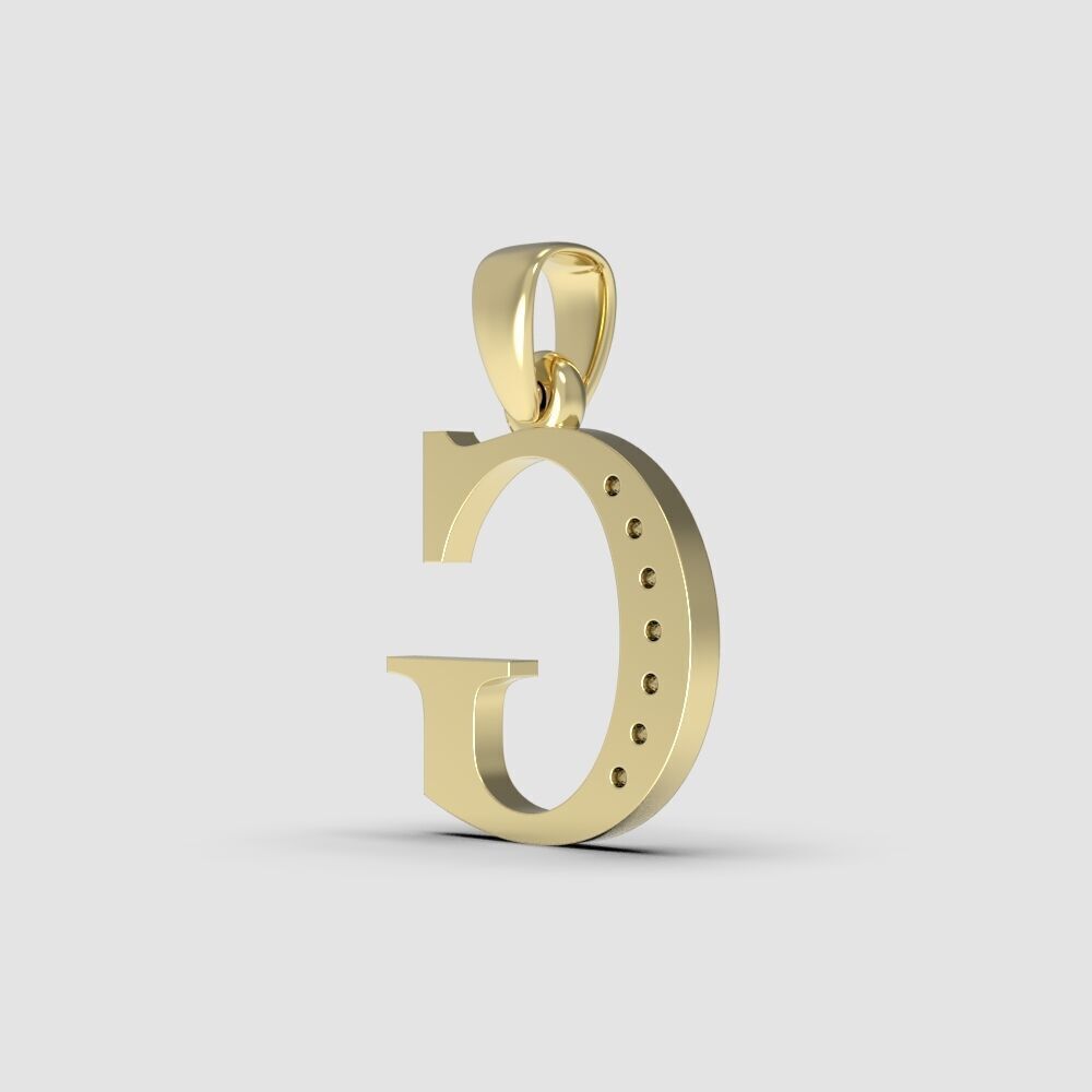 Alphabet Latin with gems G 3D print model_20