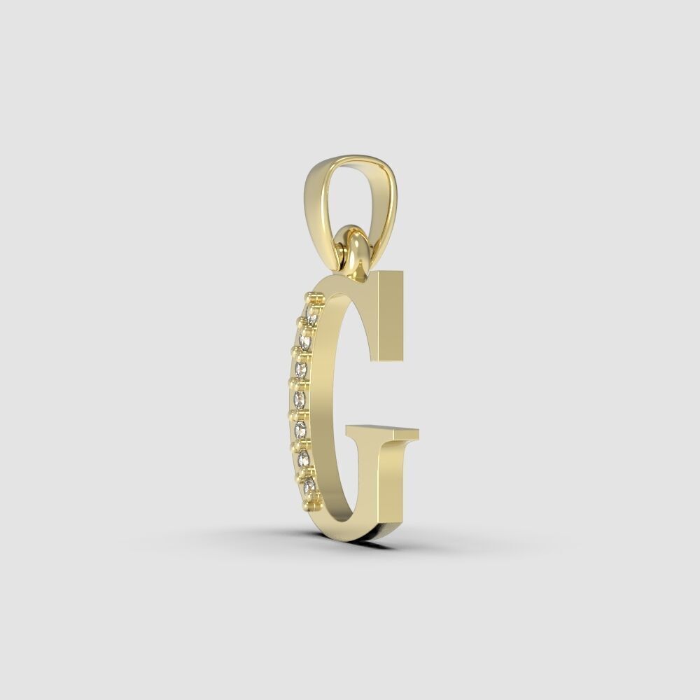 Alphabet Latin with gems G 3D print model_9