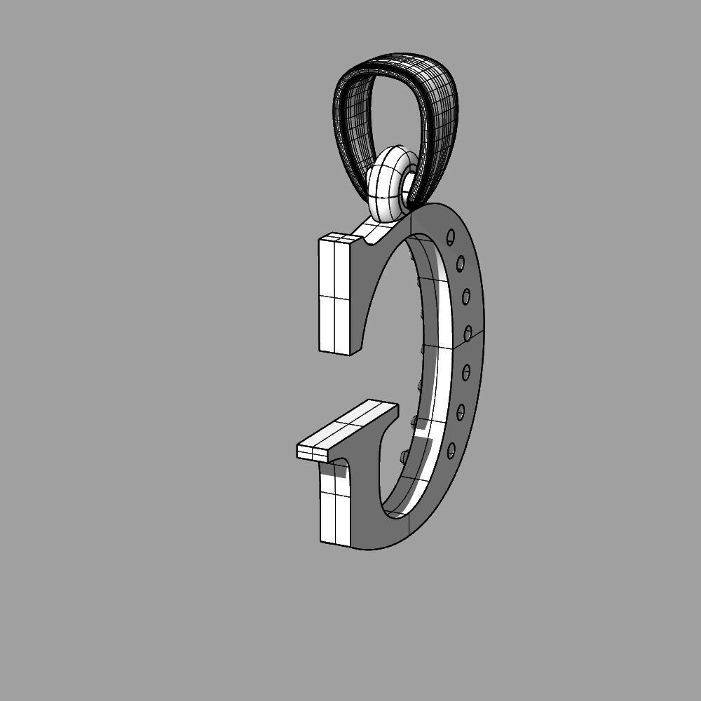 Alphabet Latin with gems G 3D print model_39