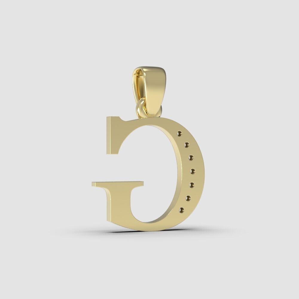 Alphabet Latin with gems G 3D print model_18
