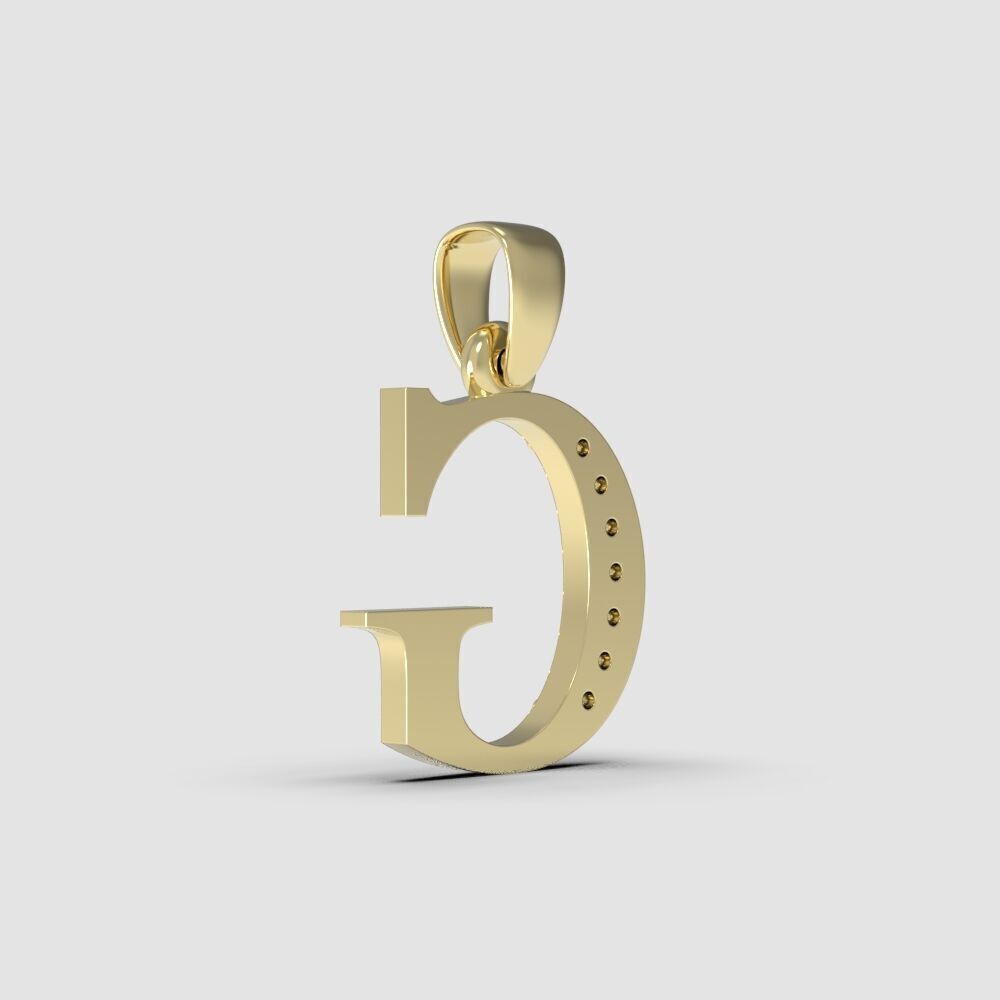 Alphabet Latin with gems G 3D print model_16