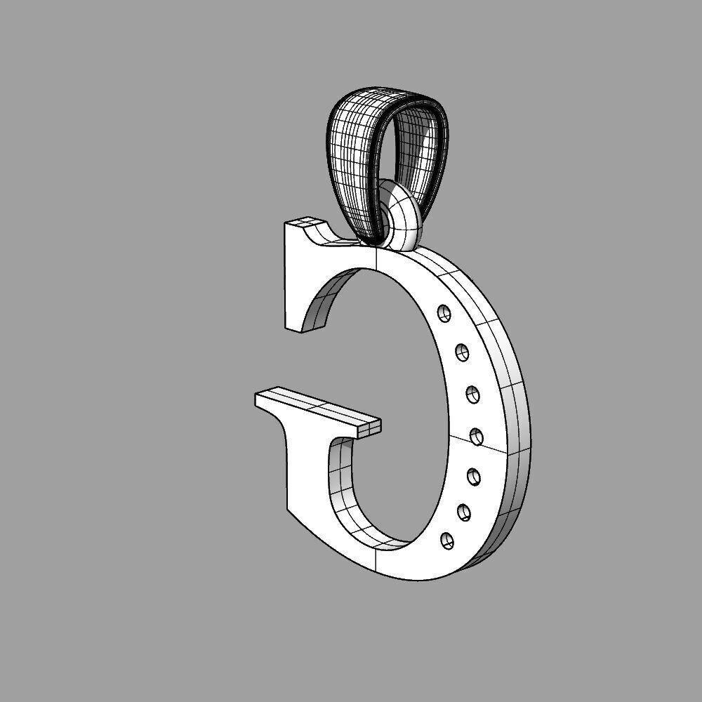 Alphabet Latin with gems G 3D print model_45