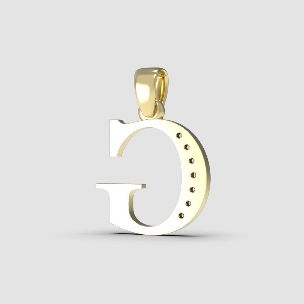 Alphabet Latin with gems G 3D print model_5