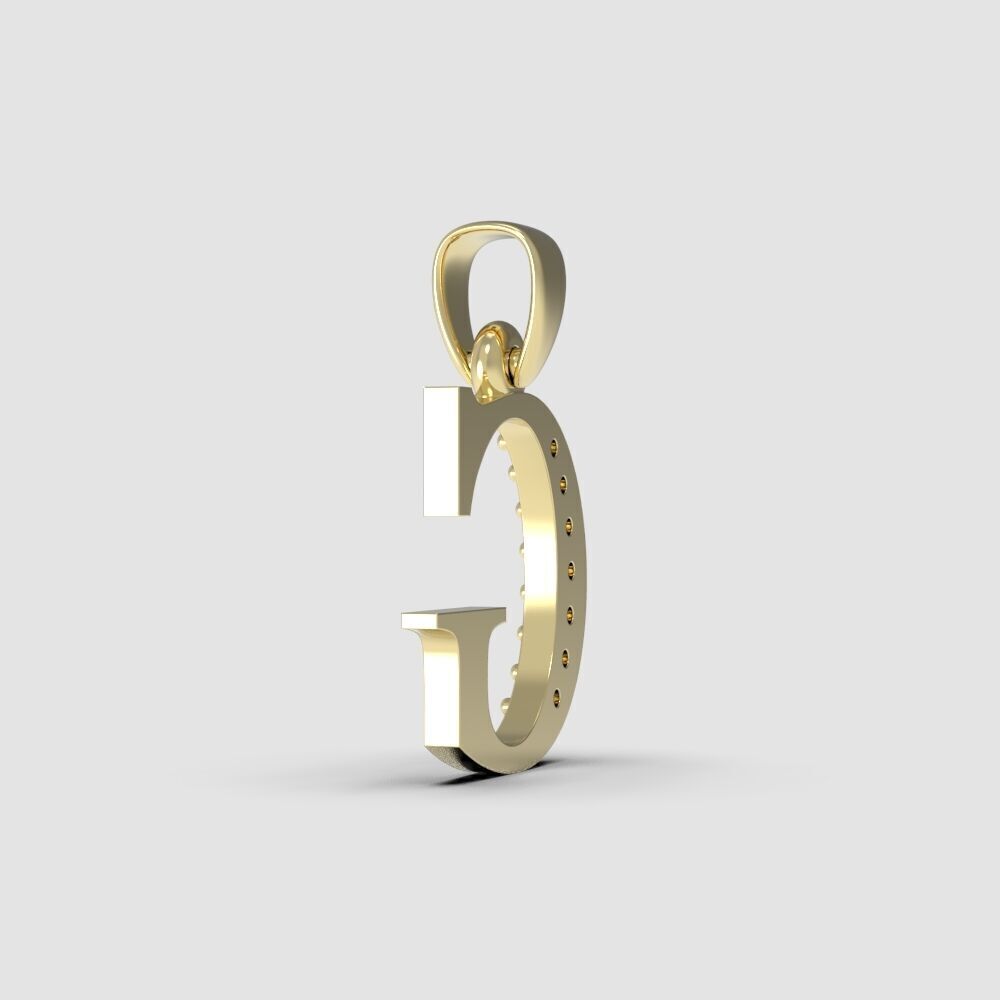Alphabet Latin with gems G 3D print model_13